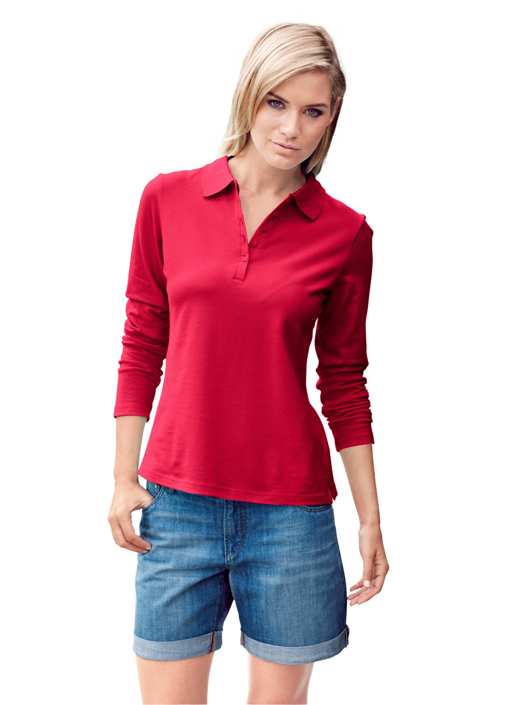 heine T-Shirt Langarm-Poloshirt . günstig online kaufen