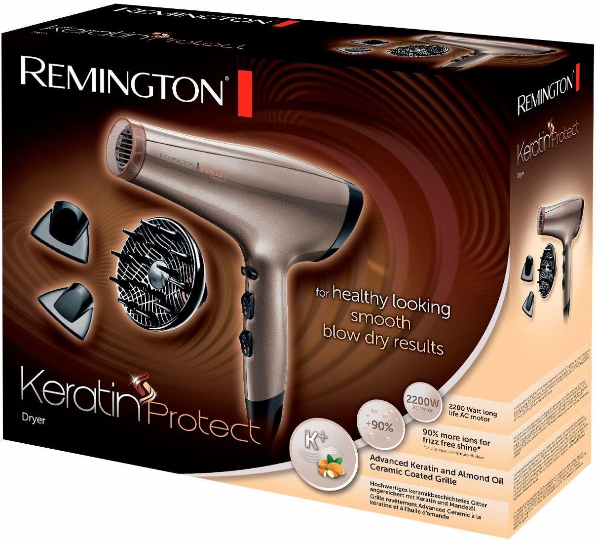 Remington Haartrockner AC 8002, 2200 W, AC-Motor, Ionen-Generator,  Leistungsstarker Haartrockner mit 130 km/h Luftstrom