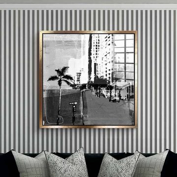 DOTCOMCANVAS® Acrylglasbild Vintage Miami - Acrylglas, Vintage Miami Acrylglasbild quadratisch square schwarz weiß