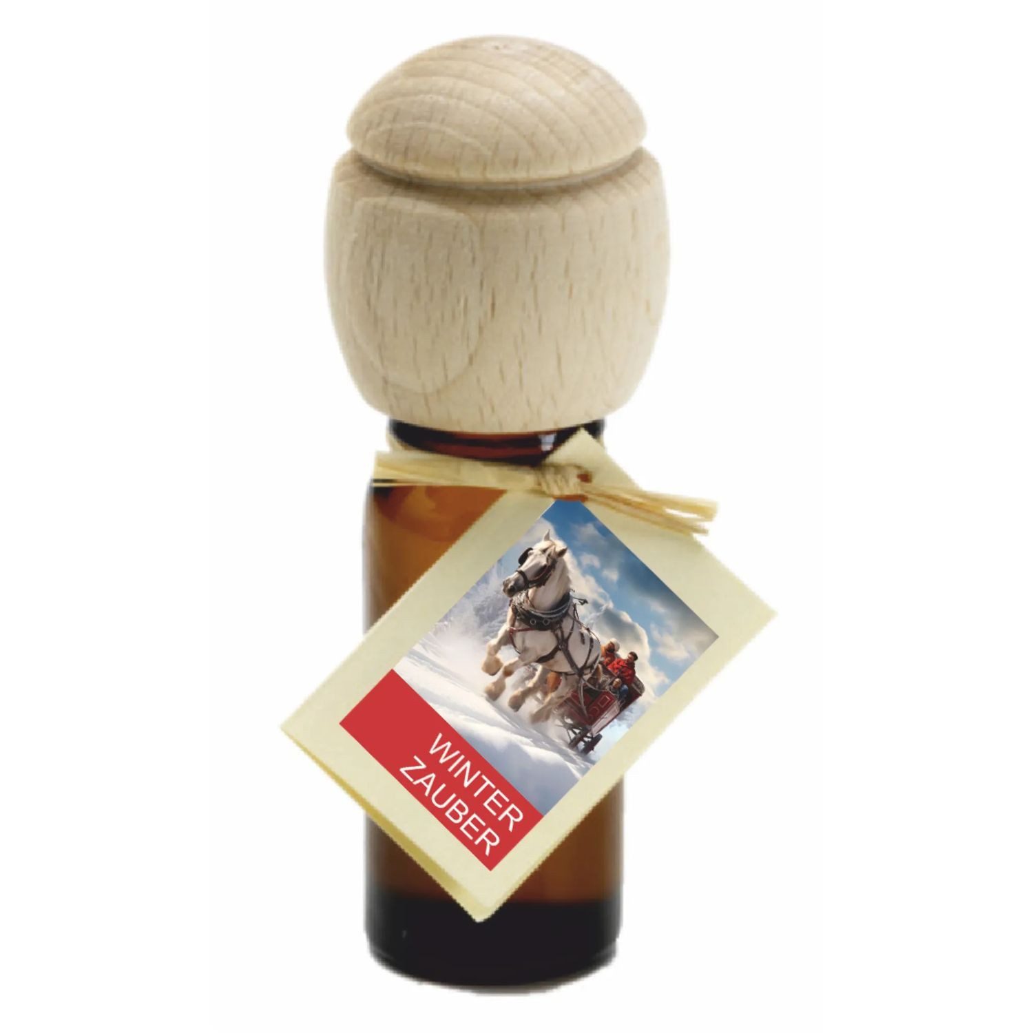 Traumduft-Manufaktur Duftöl Winterzauber (1-St), Piccolino Duftöl Raumduft mit Buchenholzkopf Bioöl 10 ml