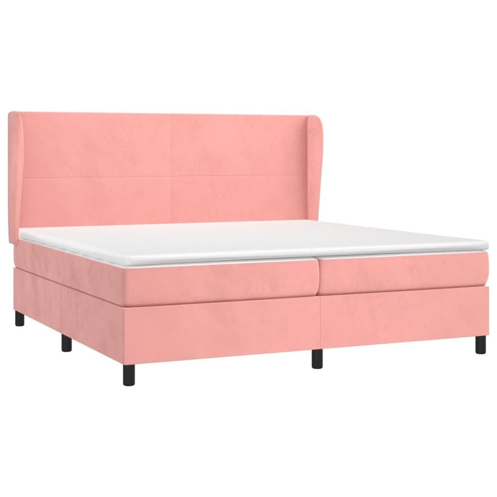 vidaXL Bett Boxspringbett mit Matratze Rosa 200x200 cm Samt