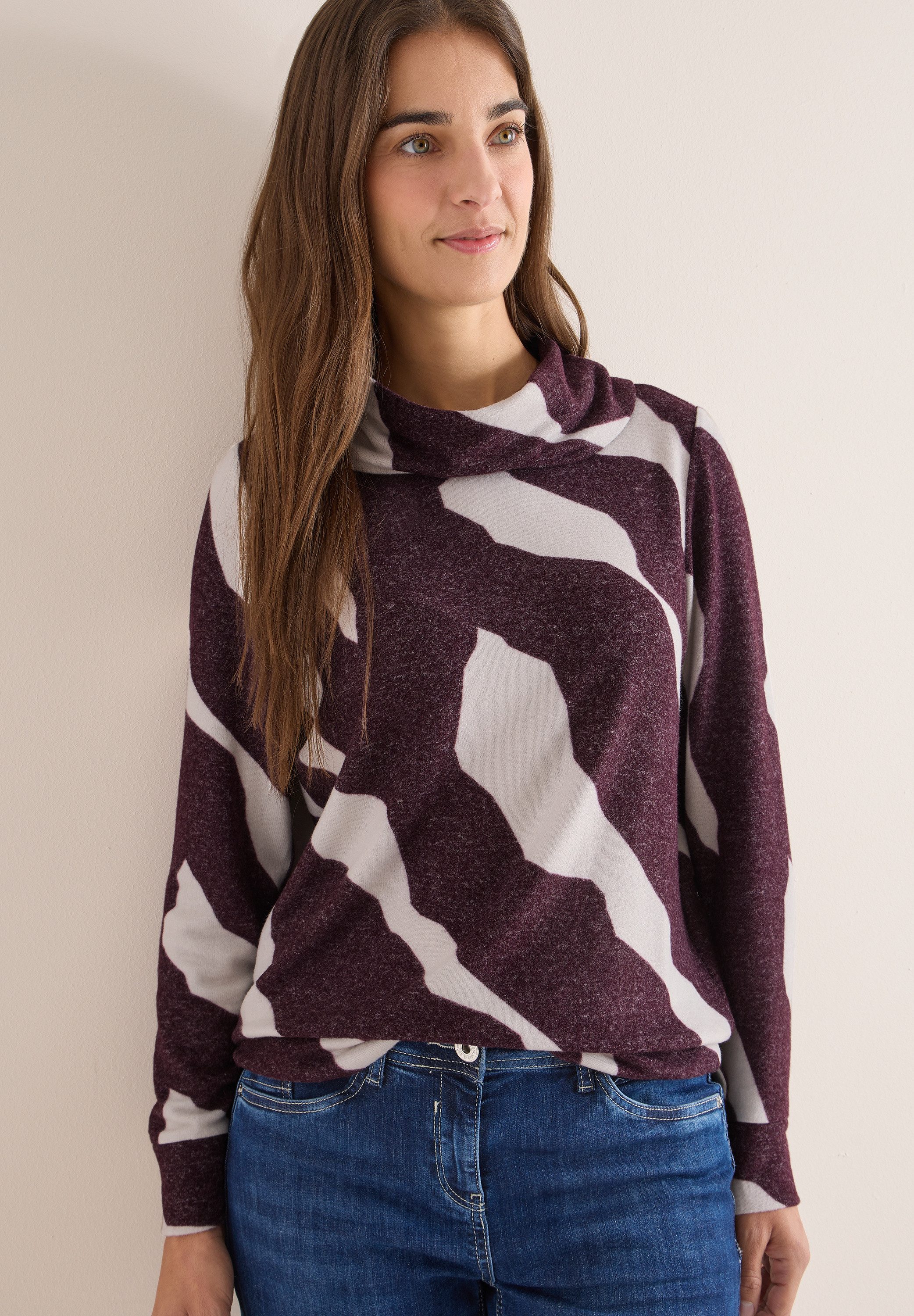 CECIL Wasserfallpullover mit Muster günstig online kaufen