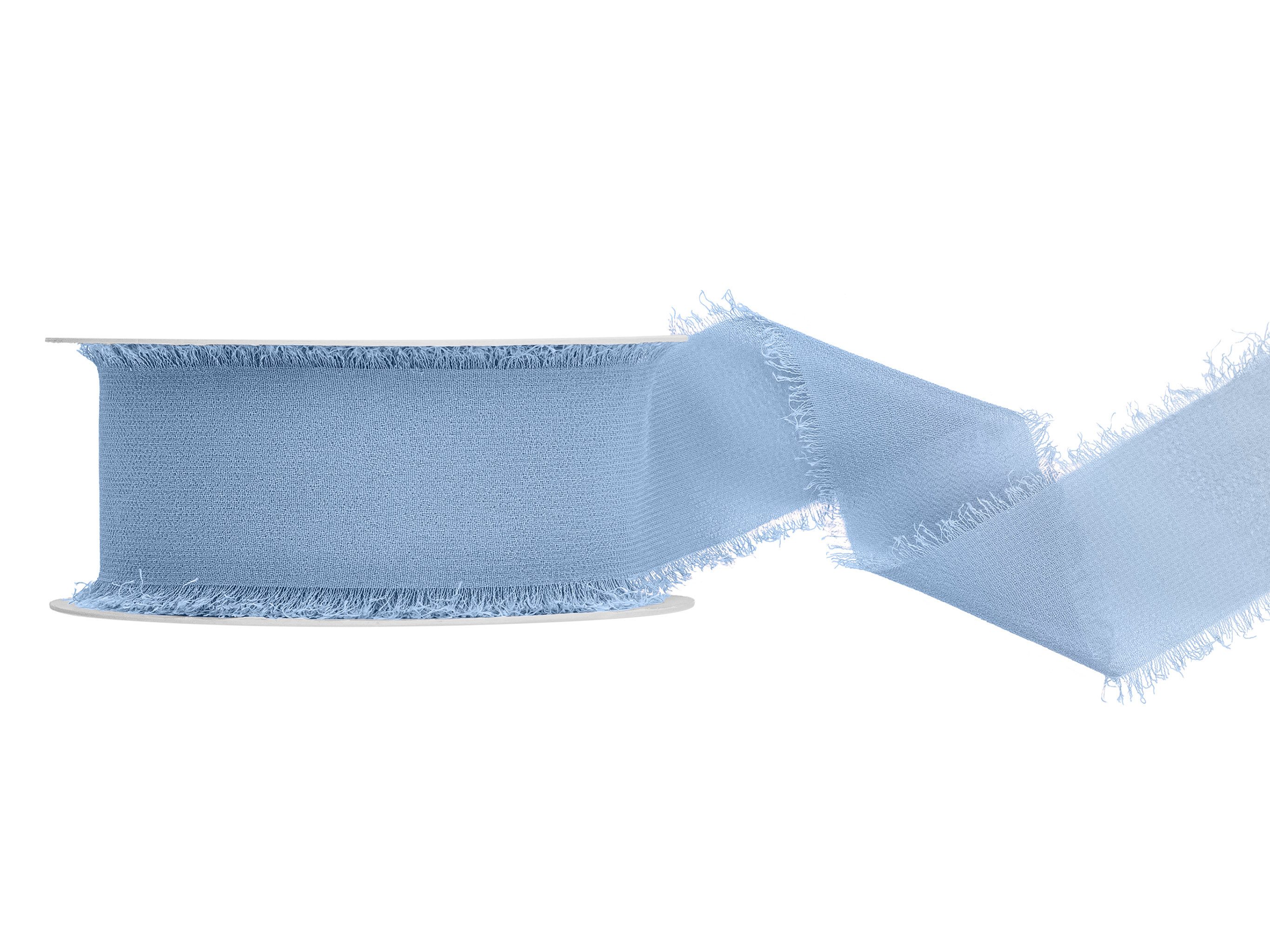partydeco Organzaband, Chiffonband 4cm x 10m Blau