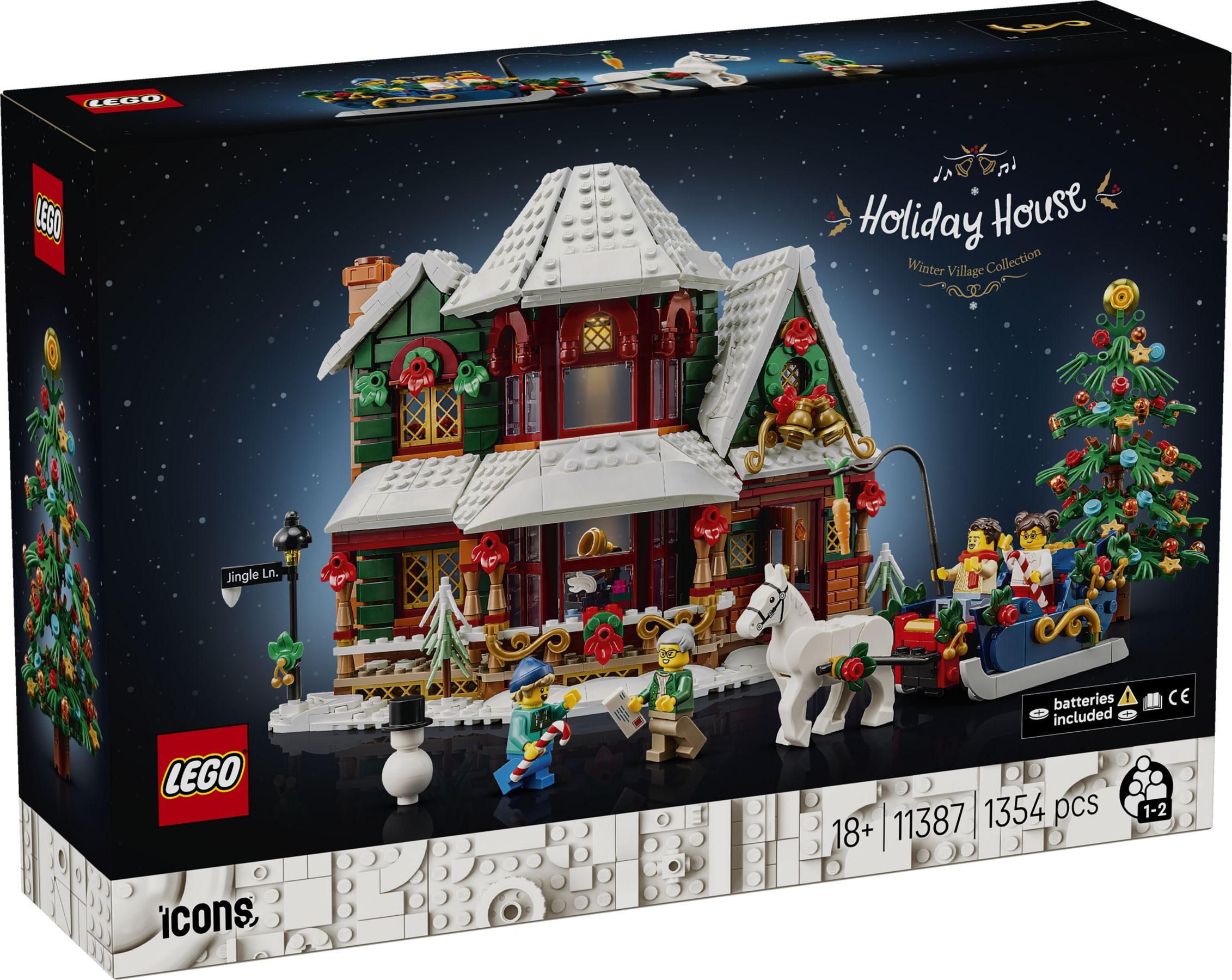 LEGO® LEGO Icons 11387 Weihnachtshaus Konstruktionsspielsteine, (Set, 1354 St., 1354 Teile)