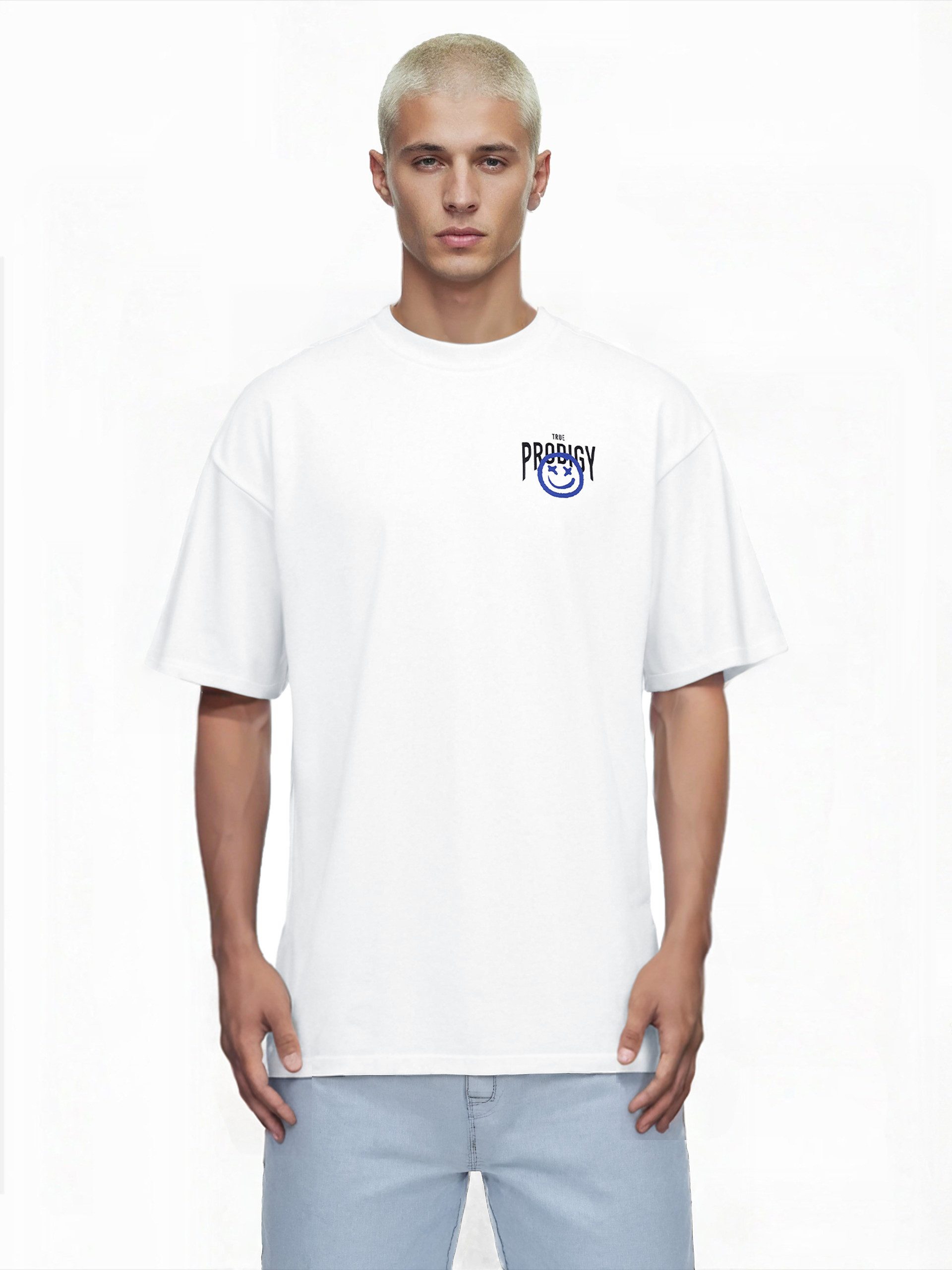 trueprodigy Oversize-Shirt Hajin Logoprint Rundhals dicker Stoff