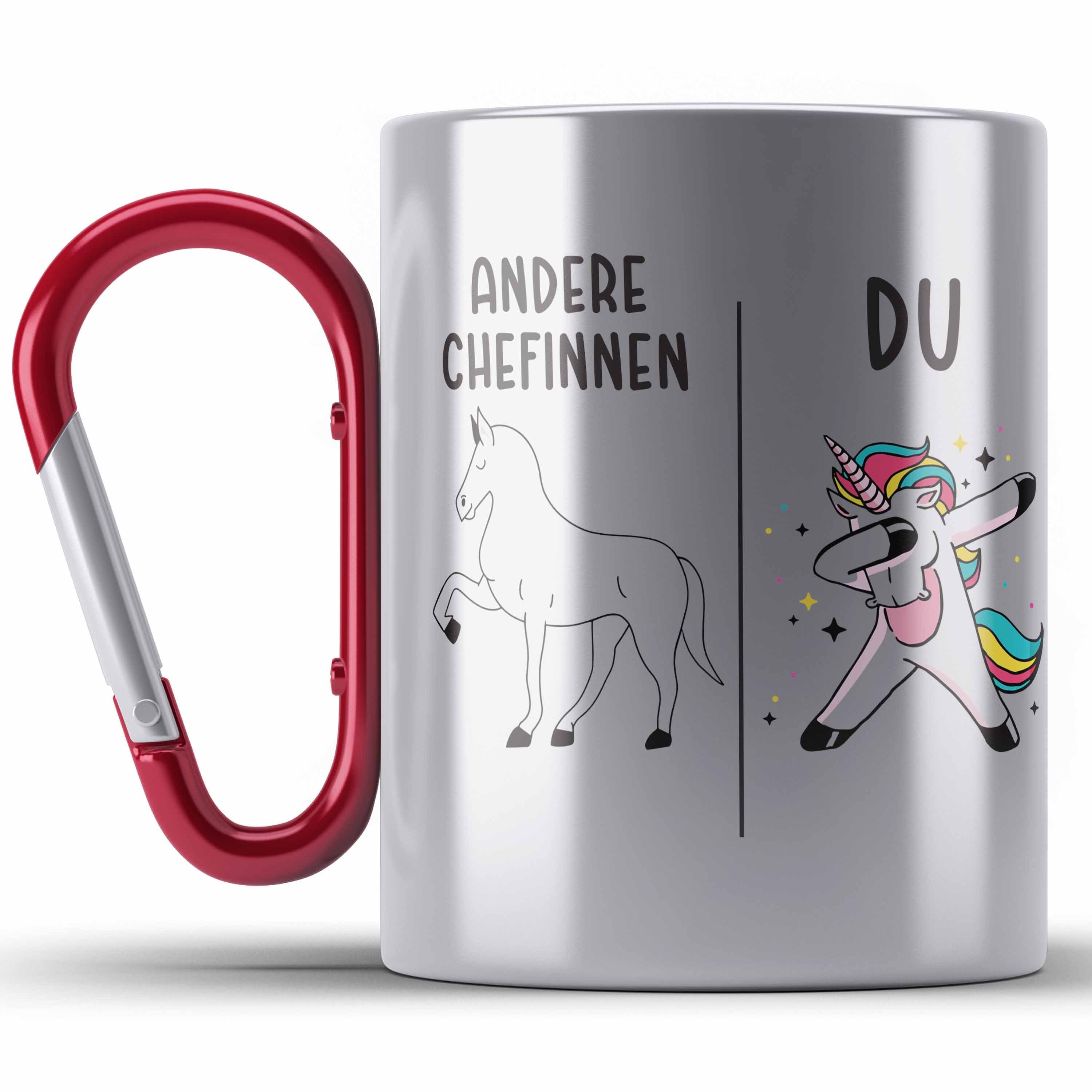 Tasse Für Die Chefin Zum Abschied – Personalisiert Mit Spruch, Beidseitig Bedruckt (Rosa)