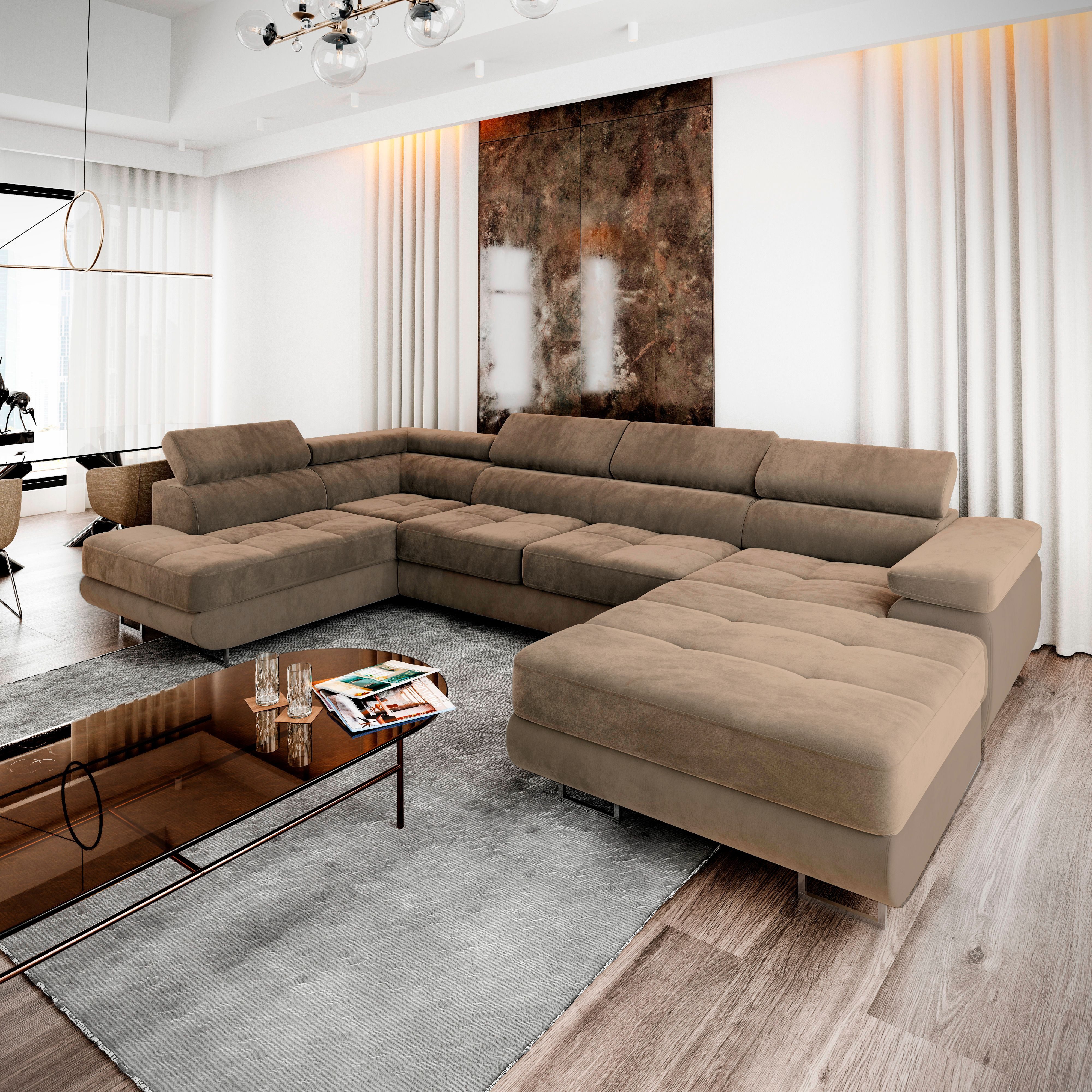 Masseno Ecksofa CASONE mit Schlaffunktion U-Form, günstig online kaufen