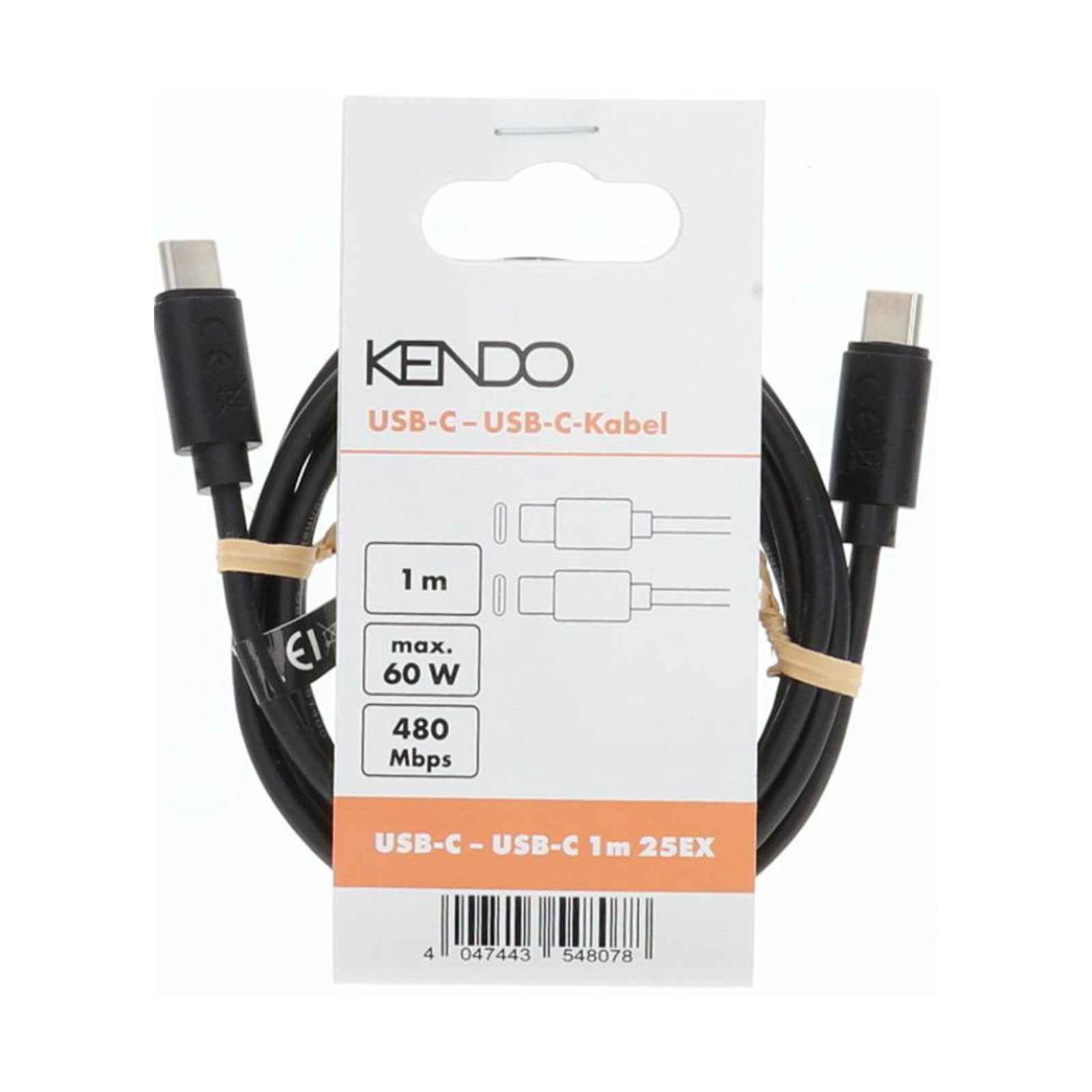 Kendo Verteiler KENDO USB-C Kabel 1m Schwarz, USB-C Kabel, 1 Meter, Schwarz, 480 Mbit/s Datenrate
