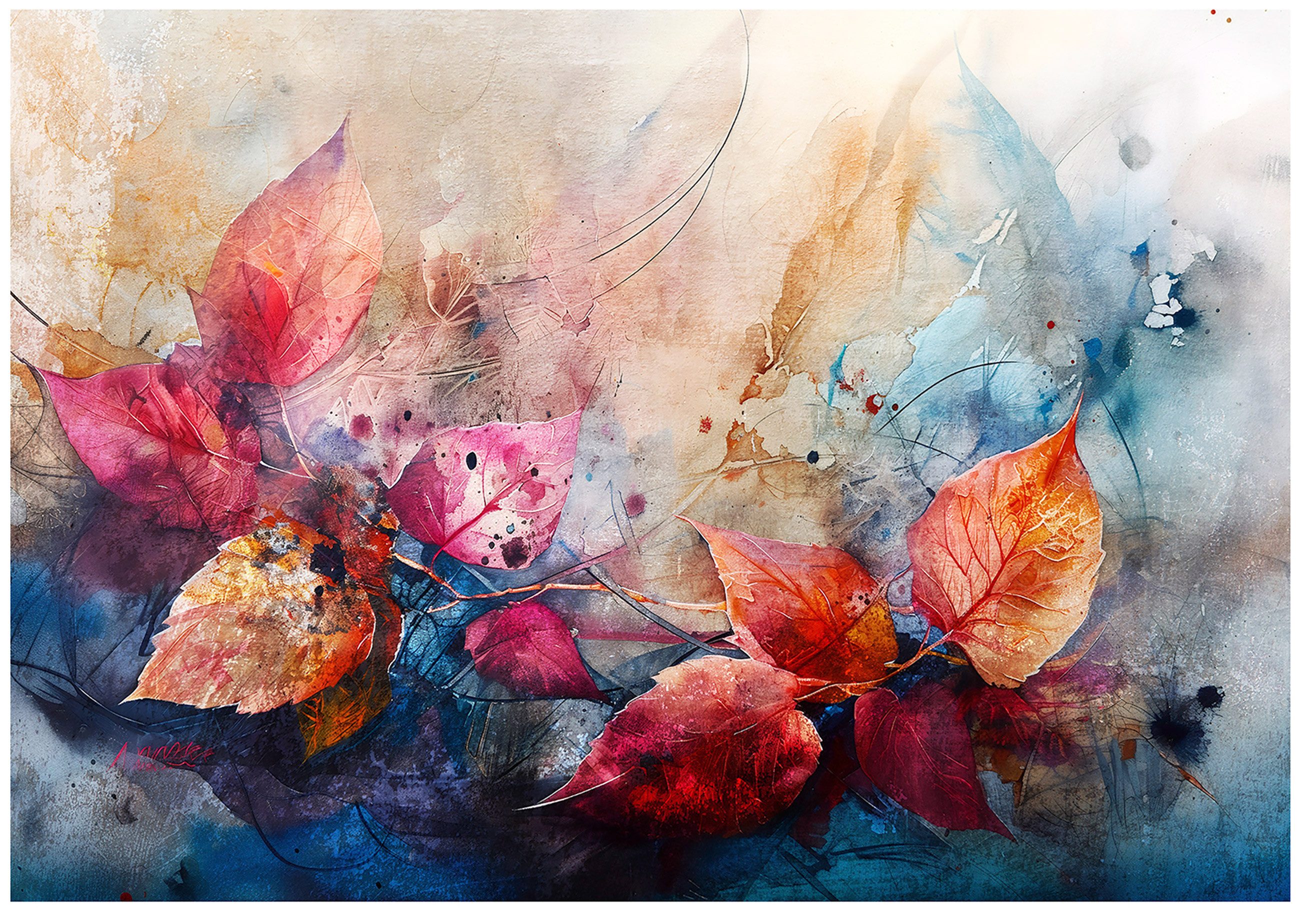 Fototapete Blätter Herbstfarben Vlies Tapete Wohnzimmer Schlafzimmer Wandtapete