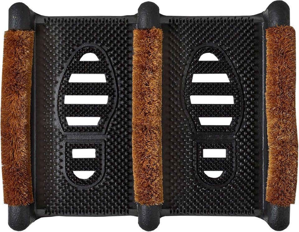 Fußmatte Gummi Kokos Schuh, Andiamo, rechteckig, Höhe: 60 mm,  Schmutzfangmatte, In- und Outdoor geeignet