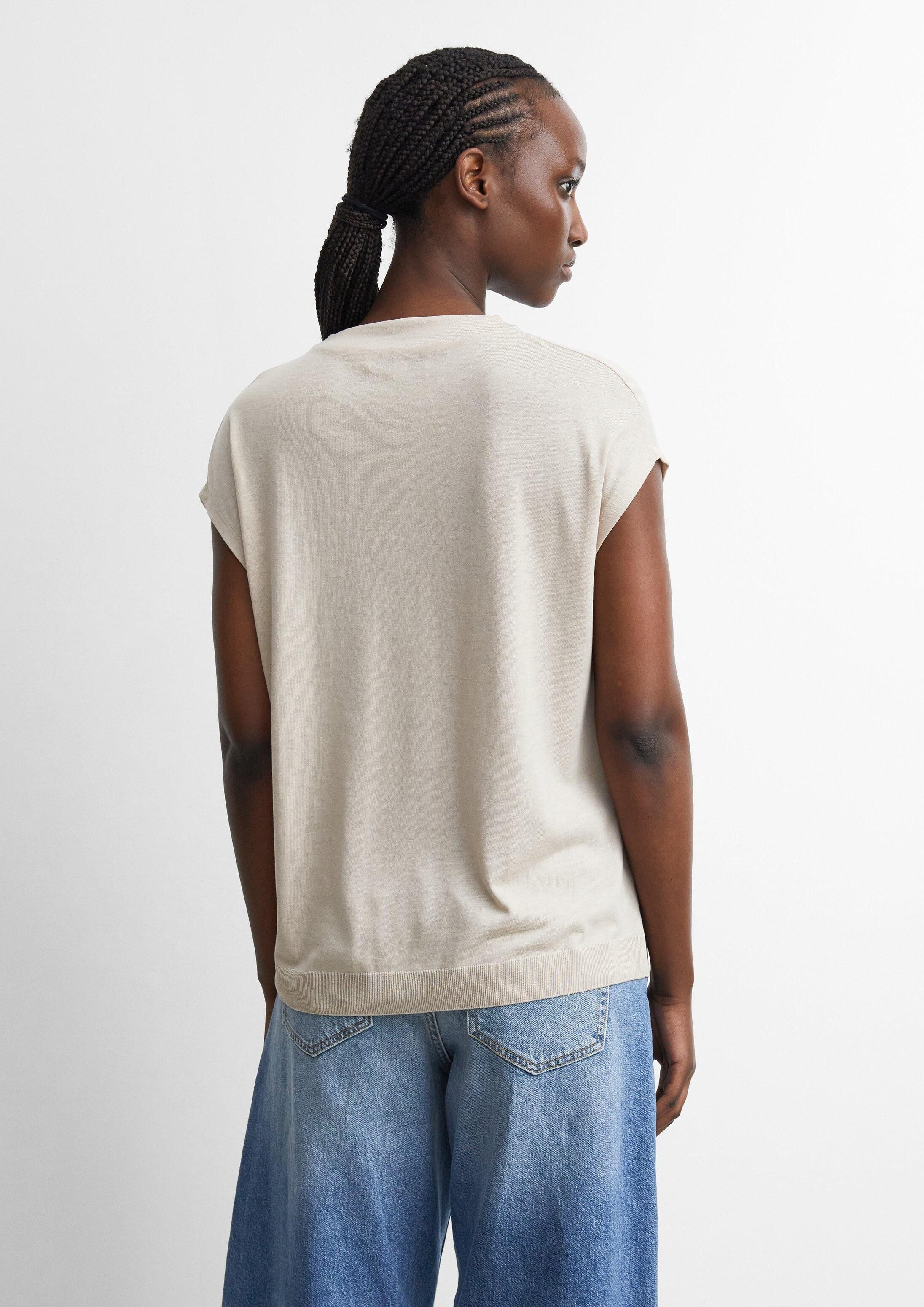 comma Kurzarmshirt T-Shirt Fließendes Shirt aus Lyocellmix