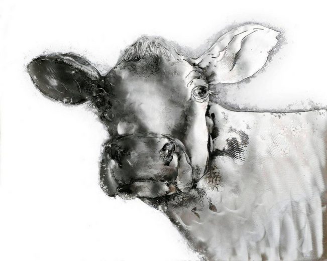 Home affaire Aluminium Wandbild Kuh, 80cm x 100cm OTTO