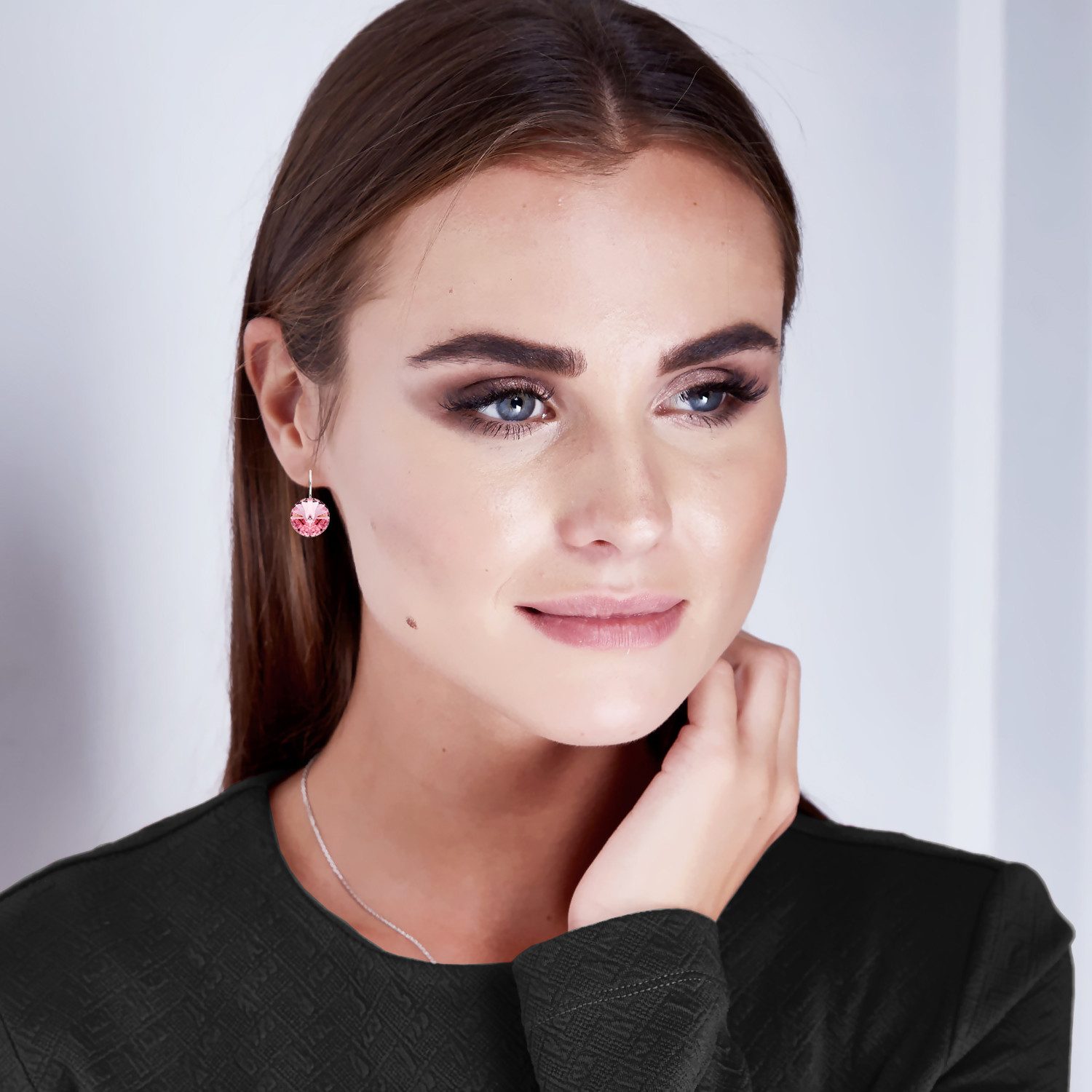 LÖB Paar Ohrstecker 750 Weißgold Vergoldet Ohrringe Hängend Kristall Anhäng günstig online kaufen