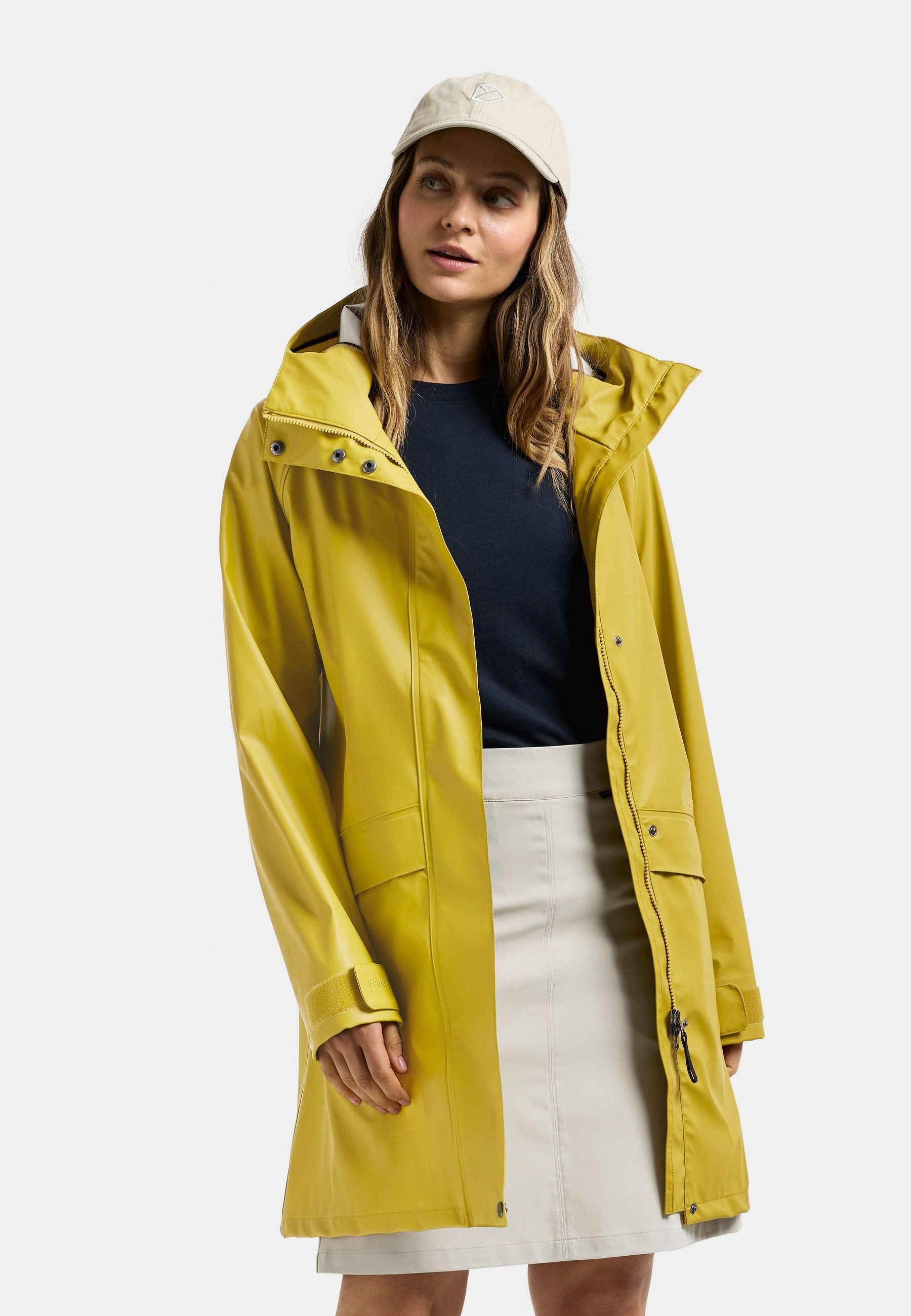 Didriksons Regenmantel Damen Regenjacke Wasserdicht ELLY mit Kapuze mit Taschen