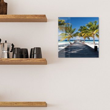 DEQORI Magnettafel 'Tropischer Strandaufgang', Whiteboard Pinnwand beschreibbar