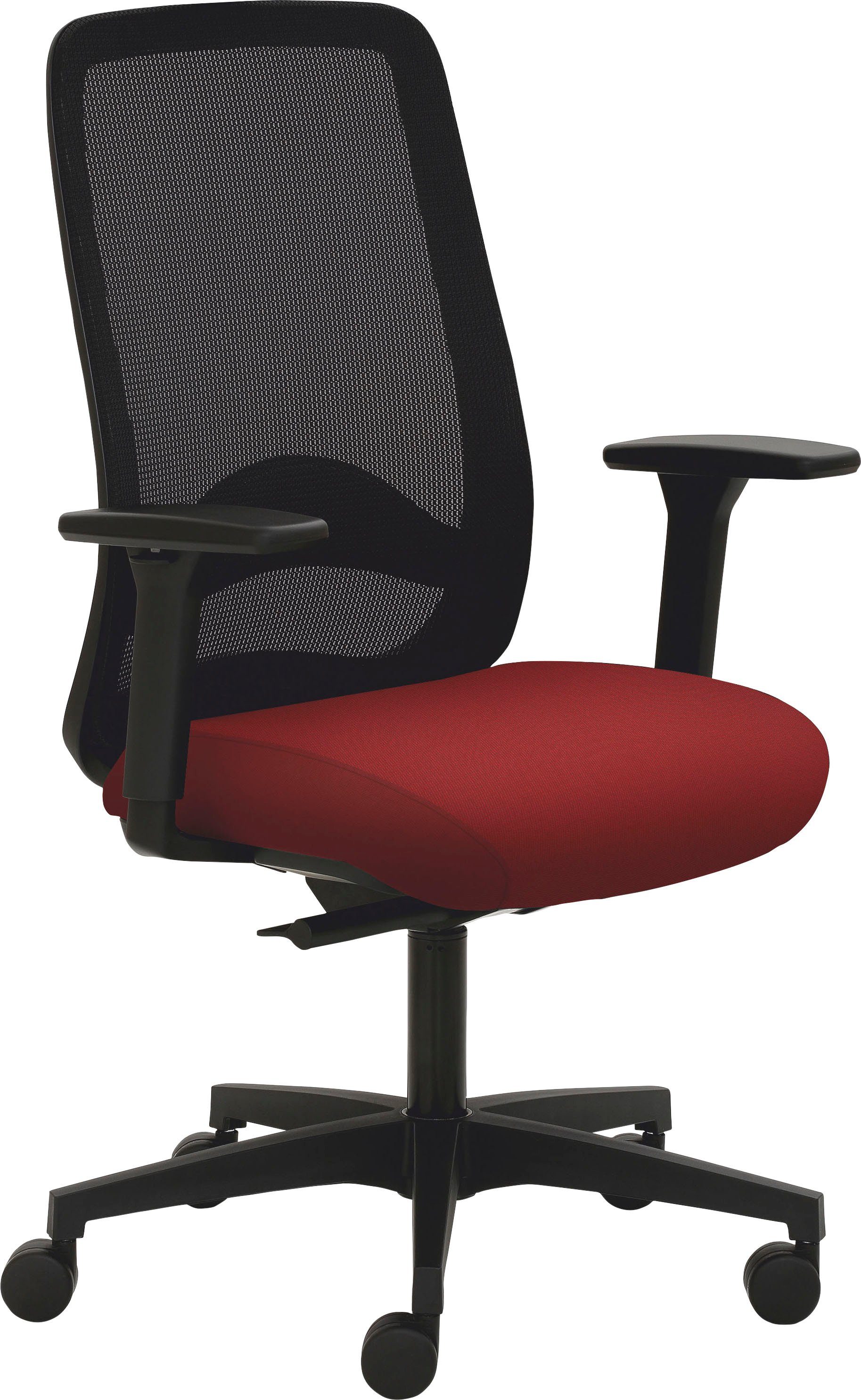 Mayer Sitzmöbel Drehstuhl 2228, 3D Kirschrot | Armlehnen, Kirschrot Sitztiefenverstellung