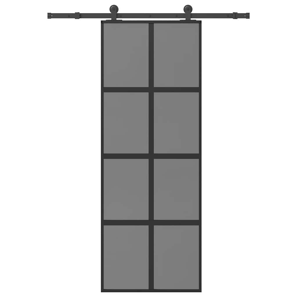 vidaXL Haustür Schiebetür mit Beschlag 76x205 cm Hartglas & Aluminium (1-St)