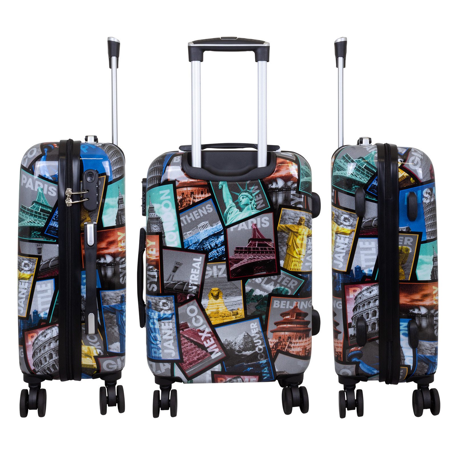 Trendyshop365 Hartschalen-Trolley City, bunter Koffer mit Motiv, 3 Größen, günstig online kaufen