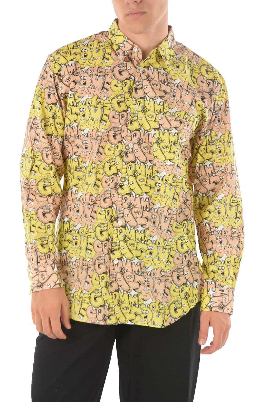COMME des GARÇONS Langarmhemd x KAWS Limitierte Kunst-Edition Hemd Deadstock Sammlerstück Ein Stück Kunstgeschichte.Teil der limitierten Capsule Collection