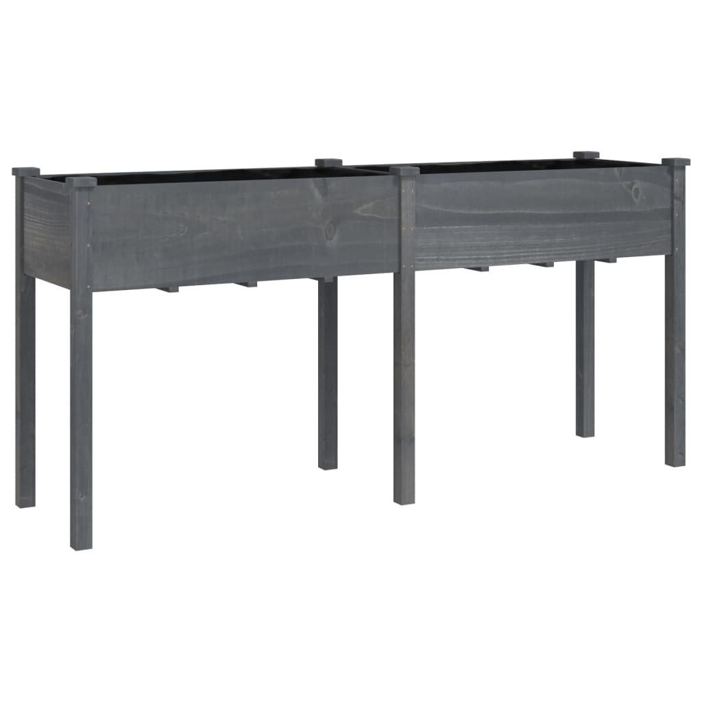 vidaXL Blumentopf Pflanzkübel mit Einsatz Grau 161x45x76 cm Massivholz Tanne (1 St)