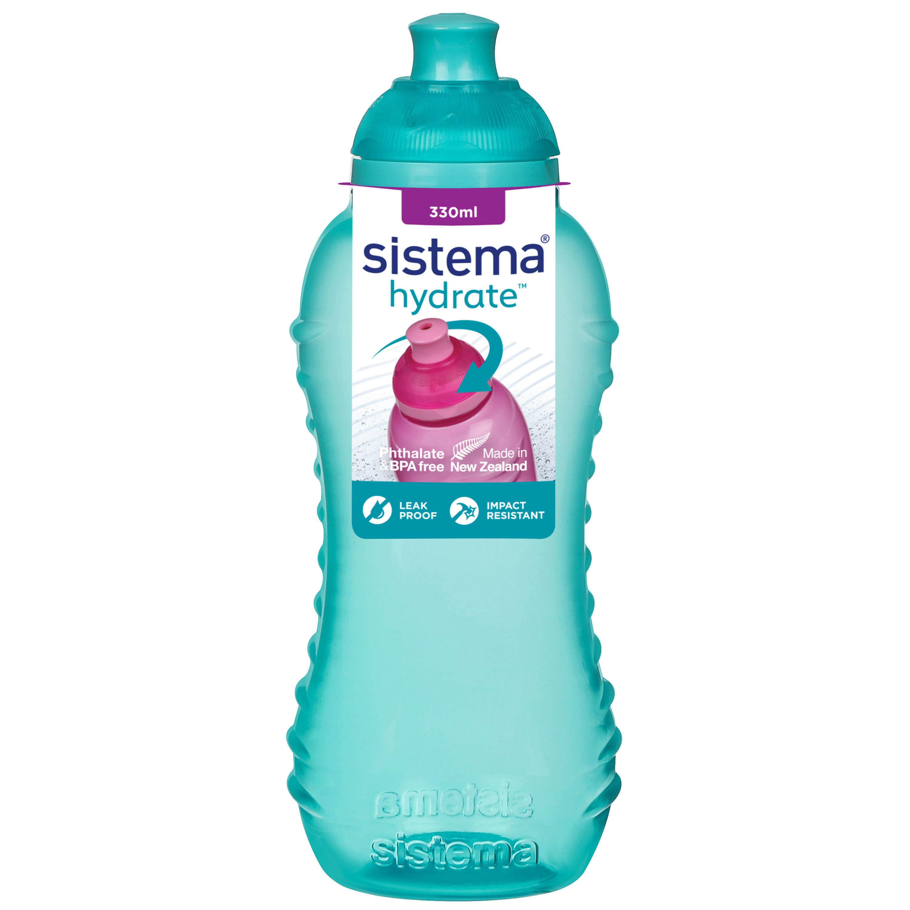 sistema Trinkflasche Sistema 330ml Twist `N` Sip Squeeze Bottle - Minty Teal