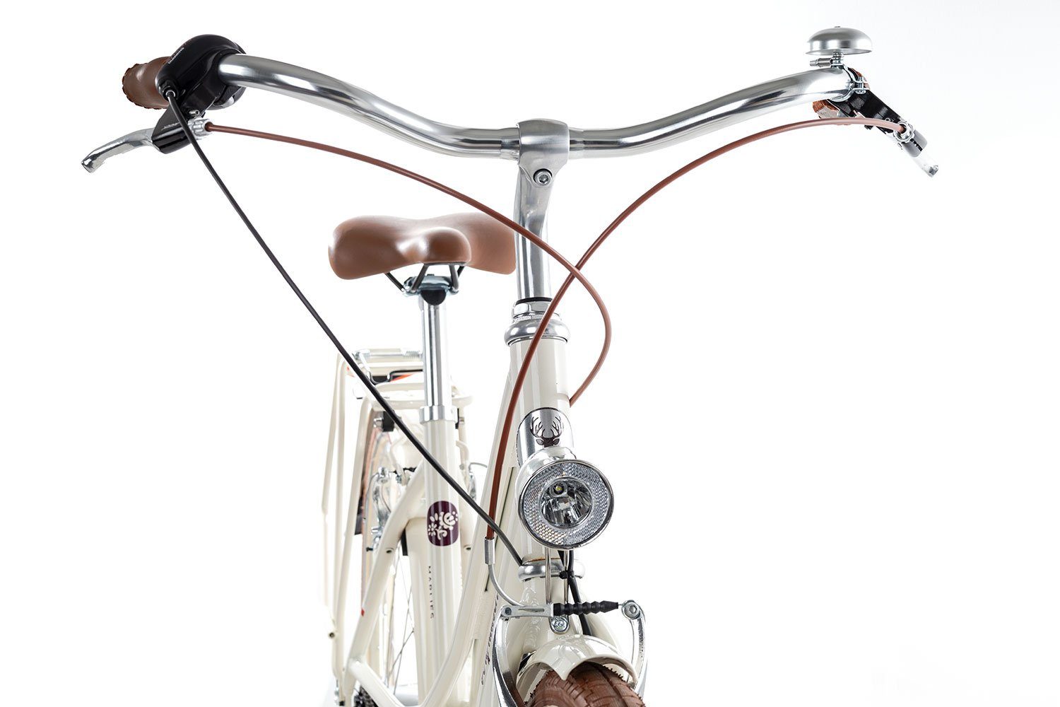 Citybike 7 Bergrausch Marlies Damenrad tiefer Einstieg Shimano Schaltwerk, Cityrad Zoll 7 weiß Gang Nexus Rücktritt 7, vanilla 28