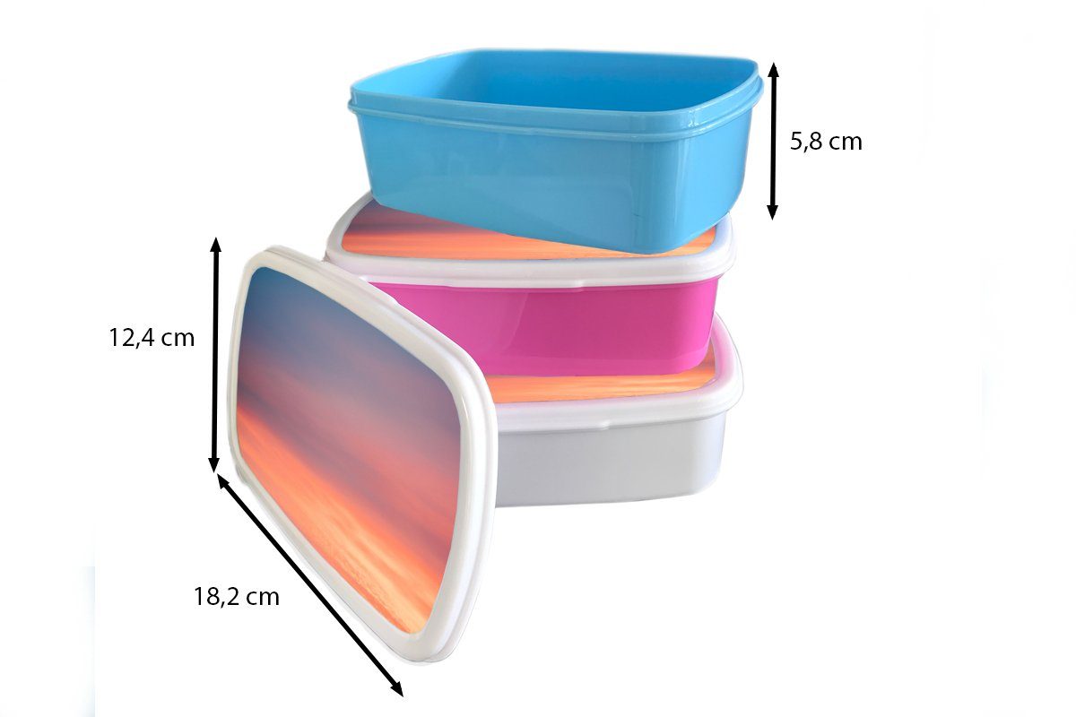 Sonne - Brotbox Kinder, für Kunststoff Mädchen, Lunchbox (2-tlg), - MuchoWow Erwachsene, Brotdose Snackbox, Wolken - Himmel Rosa, Kunststoff,
