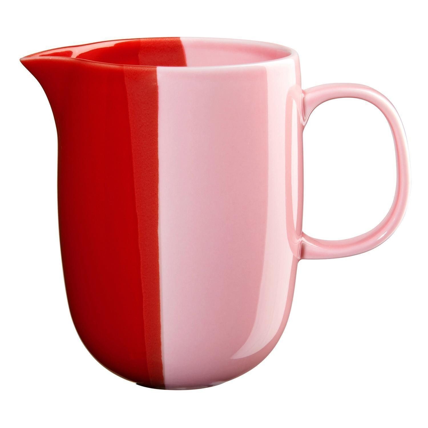 ASA SELECTION Milchkännchen Krug JOY, 800 ml, Rot, Rosa, 0,8 l, (1-St), Porzellan, spülmaschinengeeignet