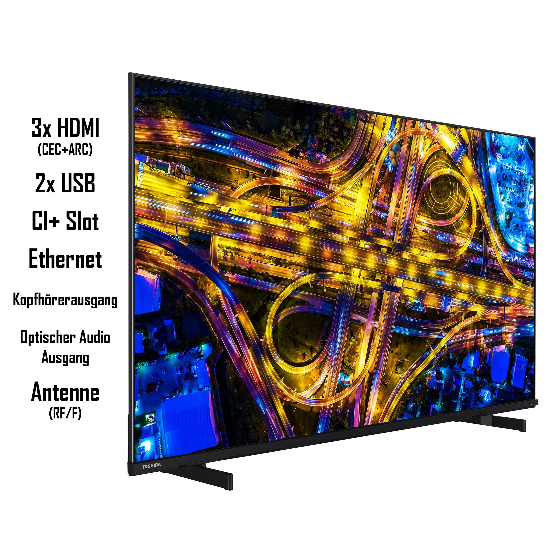by Triple-Tuner, Smart HD, cm/50 50UL4D63DGY Dolby TV, Onkyo, HDR WLAN) LCD-LED (126 Fernseher Toshiba Sound Zoll, 4K Vision, Ultra