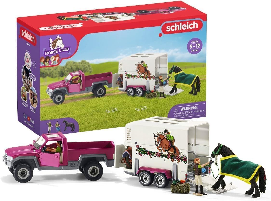 Schleich® Spielwelt SCHLEICH Horse Club Pick-up mit Pferdeanhänger 42346
