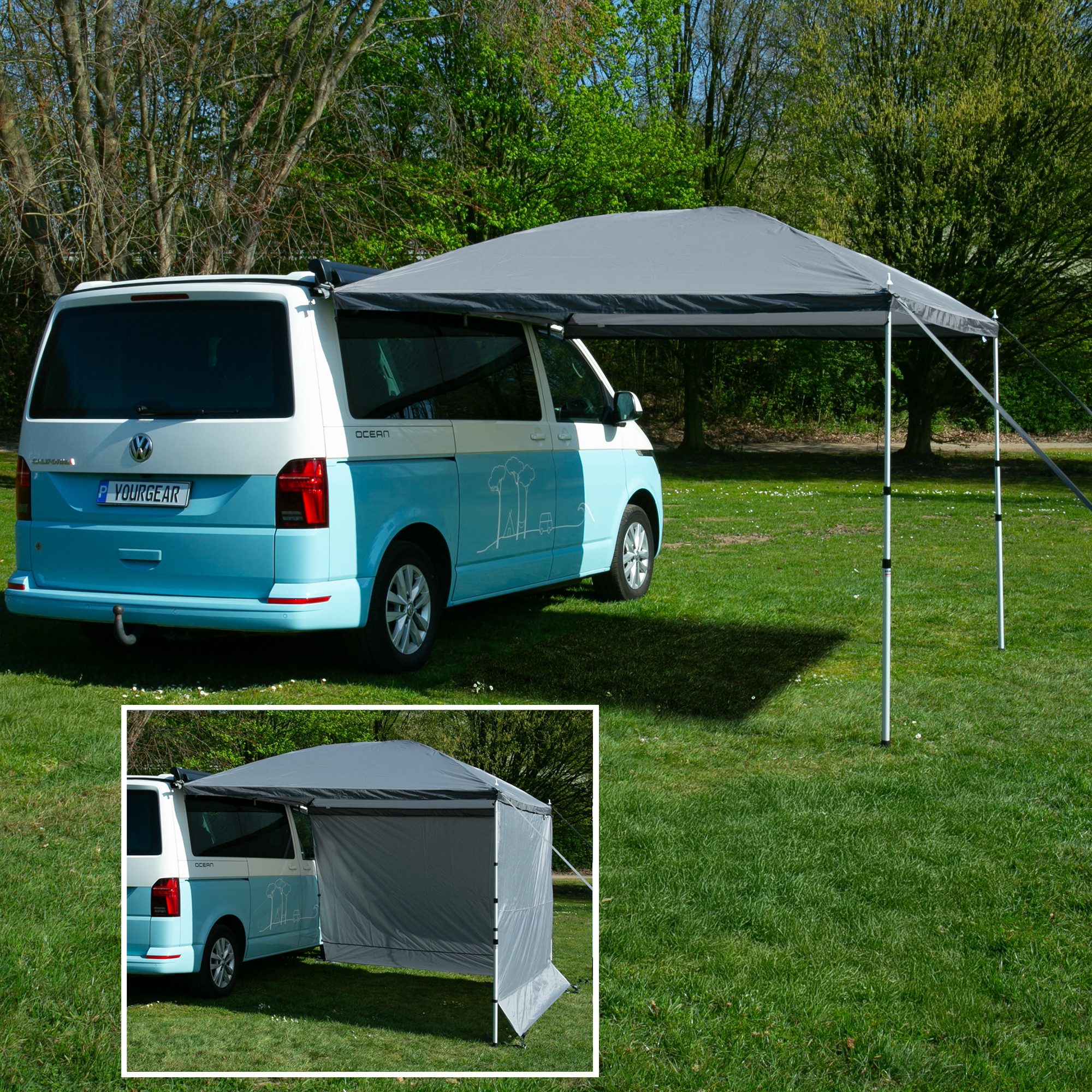 Sonnensegel your GEAR Parasol - Sonnendach Bulli Multivan Wohnmobil 2 x Seitenwand