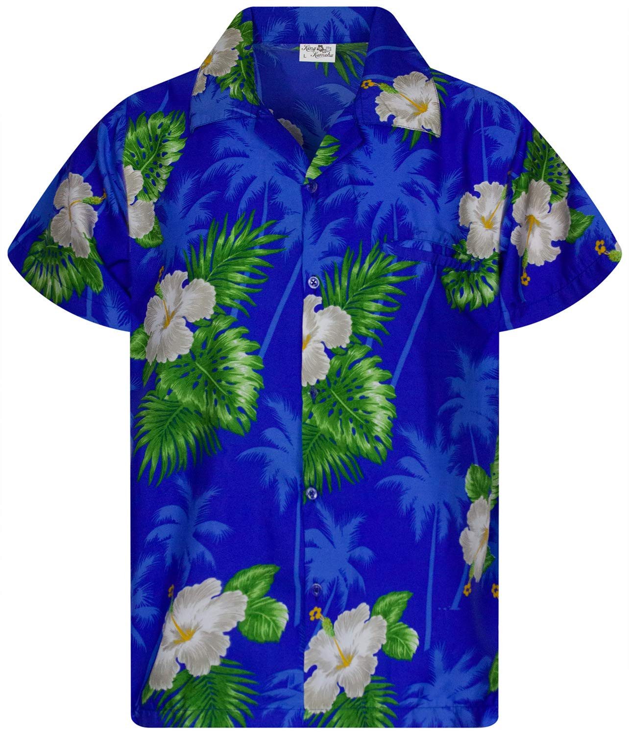 King Kameha Hawaiihemd Small Flower Kids Funky Hawaii-Hemd Kinder Kurzarm Front-Tasche