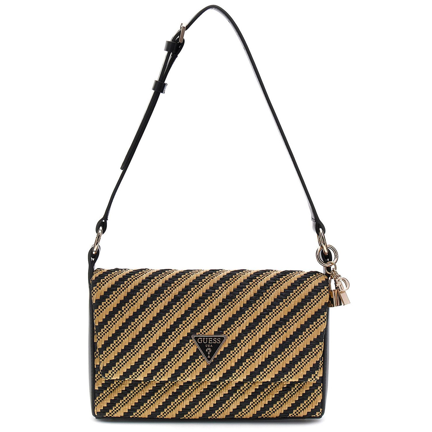 Umhängetasche GUESS Schultertasche Simona natural/black