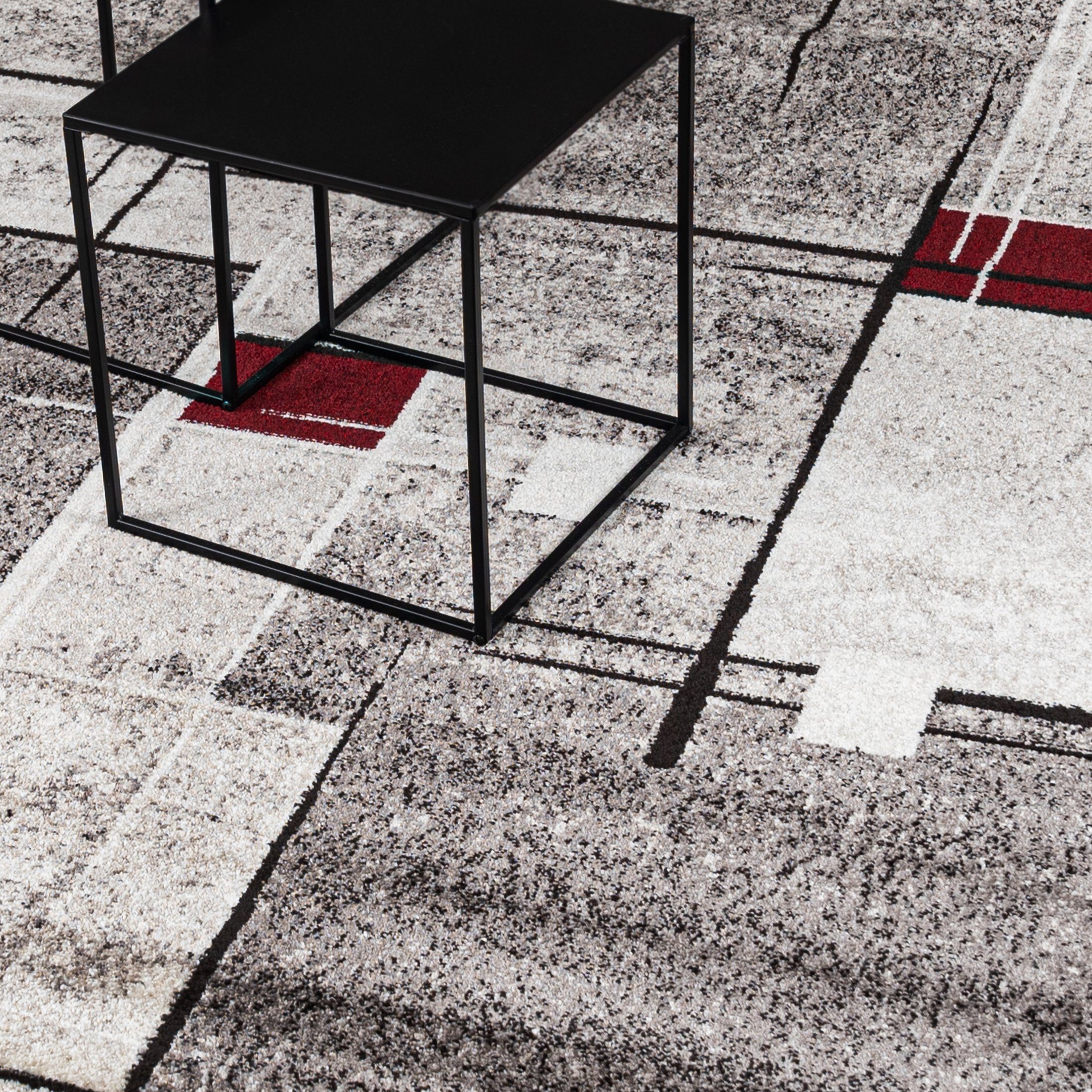 für Wohnzimmer, x Geometrisches Teppich 80 Designteppich Muster Esszimmer, Mazovia, Schlafzimmer, 150 cm, Kurzflor, Modern