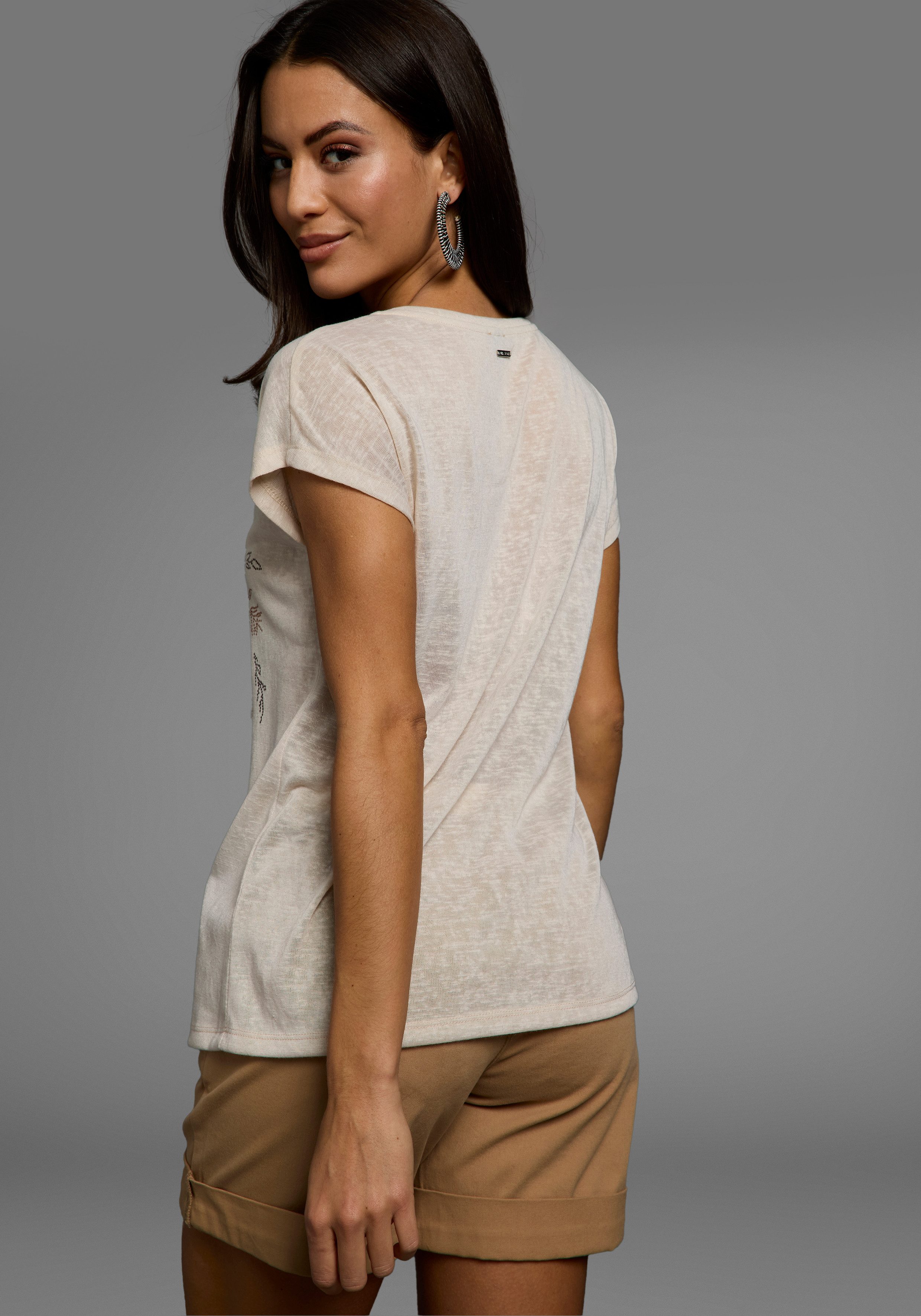 Laura Scott T-Shirt mit Glitzerdurck günstig online kaufen