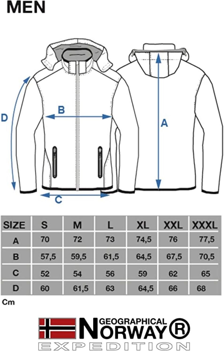 Geographical Regenjacke brroyaute 1-St) Softshelljacke (S 7XL, Norway Jacke Mit Kaputze Outdoor Herren bis NAVY/SCHWARZ Herbst