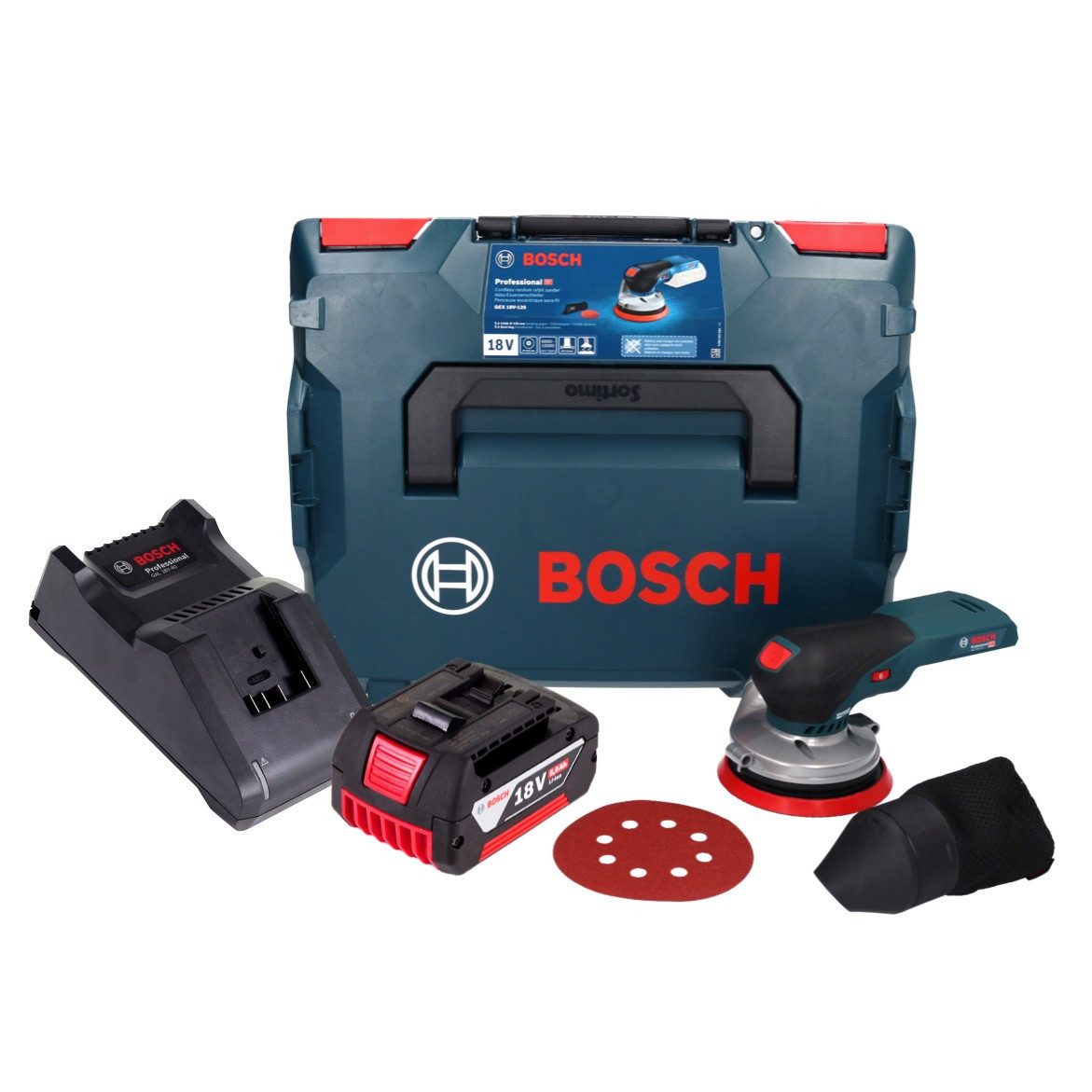 Bosch Professional Akku-Exzenterschleifer GEX 18V-125 Professional Akku Exzenterschleifer 18 V 125 mm Brushless