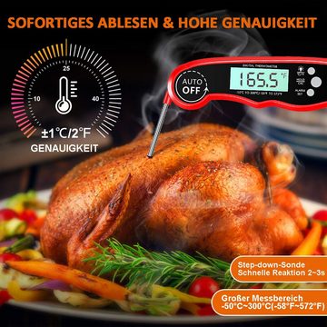 HYTIREBY Bratenthermometer LCD Digitales Bratenthermometer Küchenthermometer, Temperatur Voreinstellung für Küche Grillen Ofen Smoker Öl