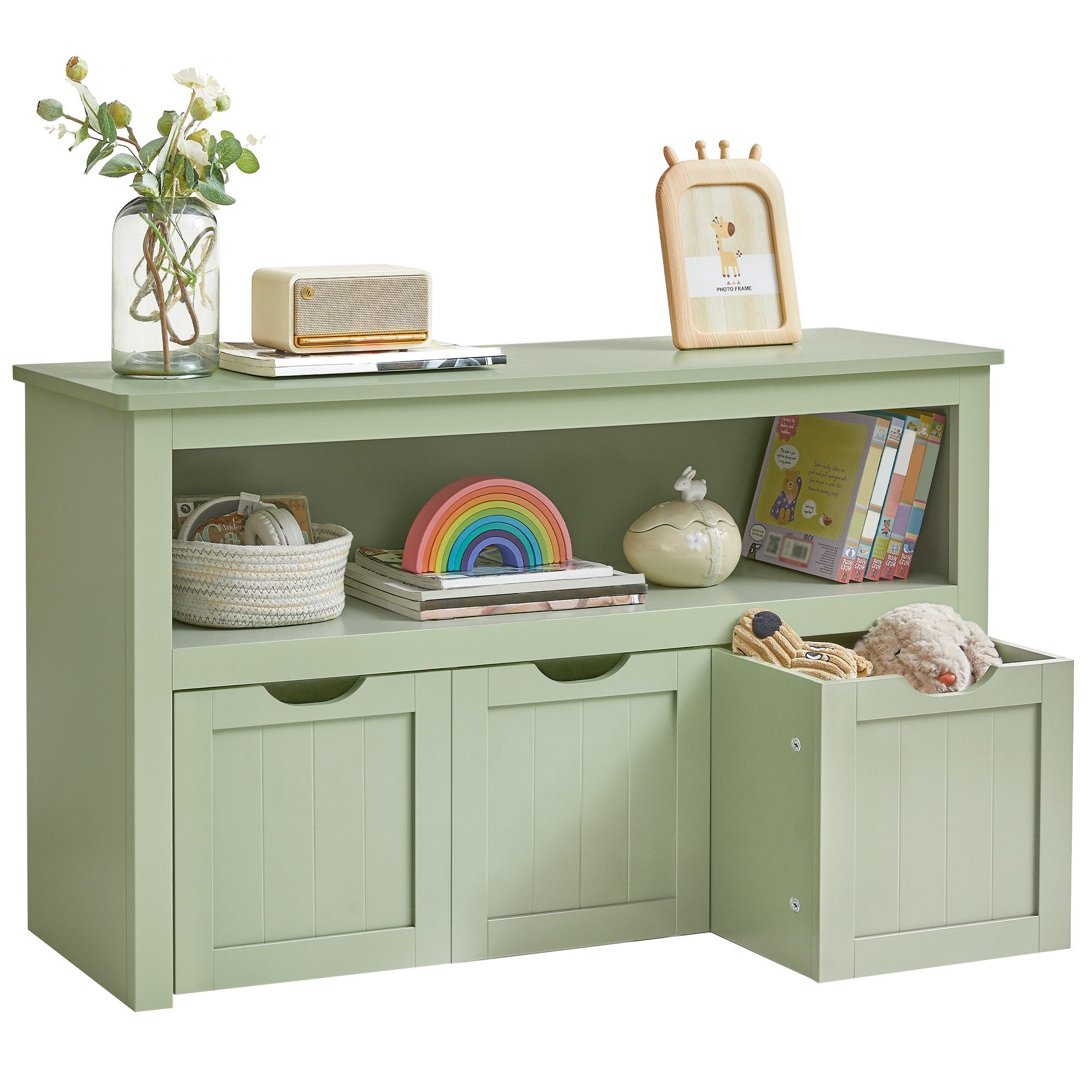 VASAGLE Kinderregal, Bücherregal Kinder, Spielzeugregal, mit Rollen, 30 x 1 günstig online kaufen