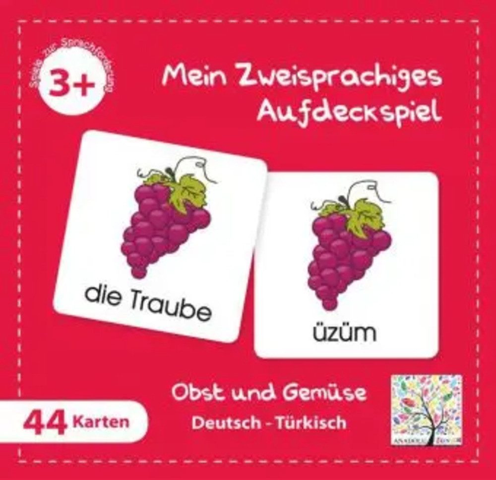 Schulbuchverlag Anadolu Spiel Mein Zweisprachiges Aufdeckspiel, Obst und Gemüse, Türkisch...