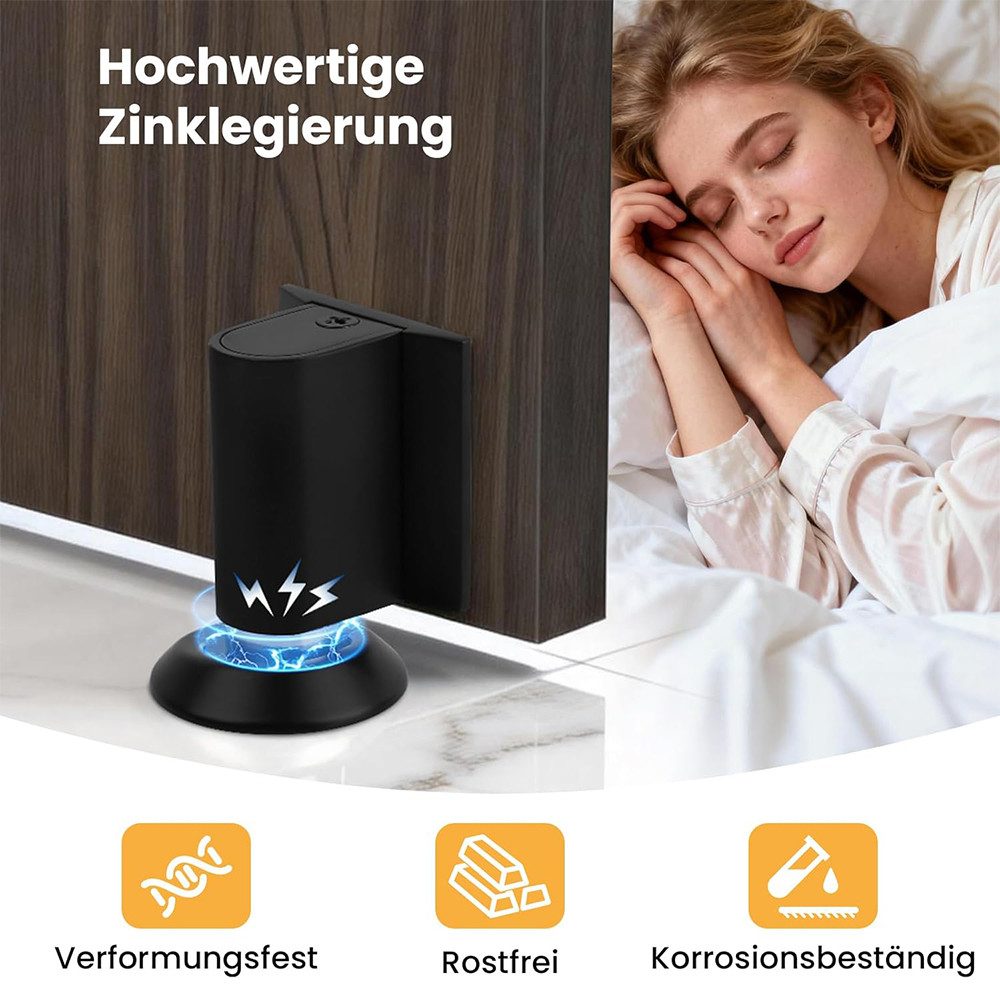 AFKSMILE Bodentürstopper Magnetischer Türstopper Boden, Magnetic Door Stopper Selbstklebend, Türpuffer Wandschutz Türfeststeller mit Klebeband & Schrauben