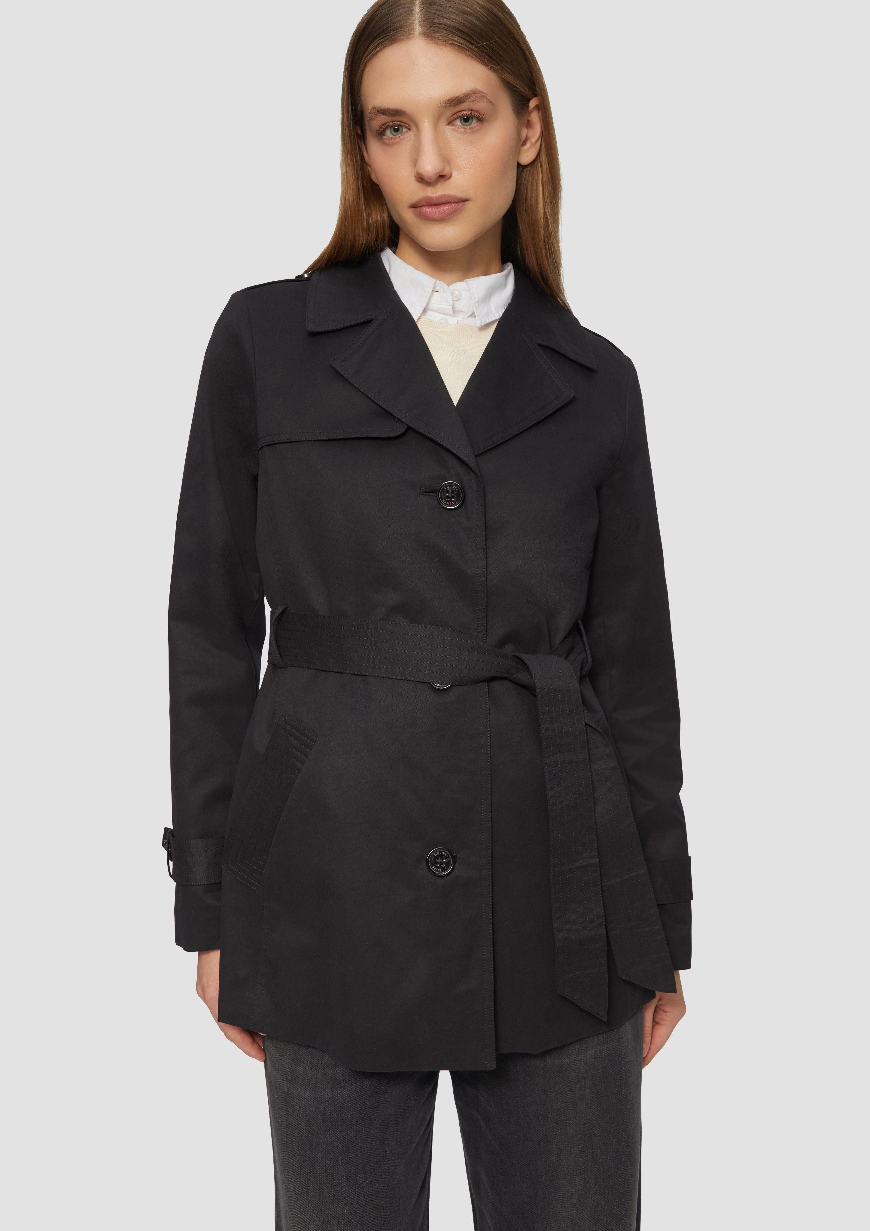 Funktionsjacke Kurzer Trench mit Gürtel