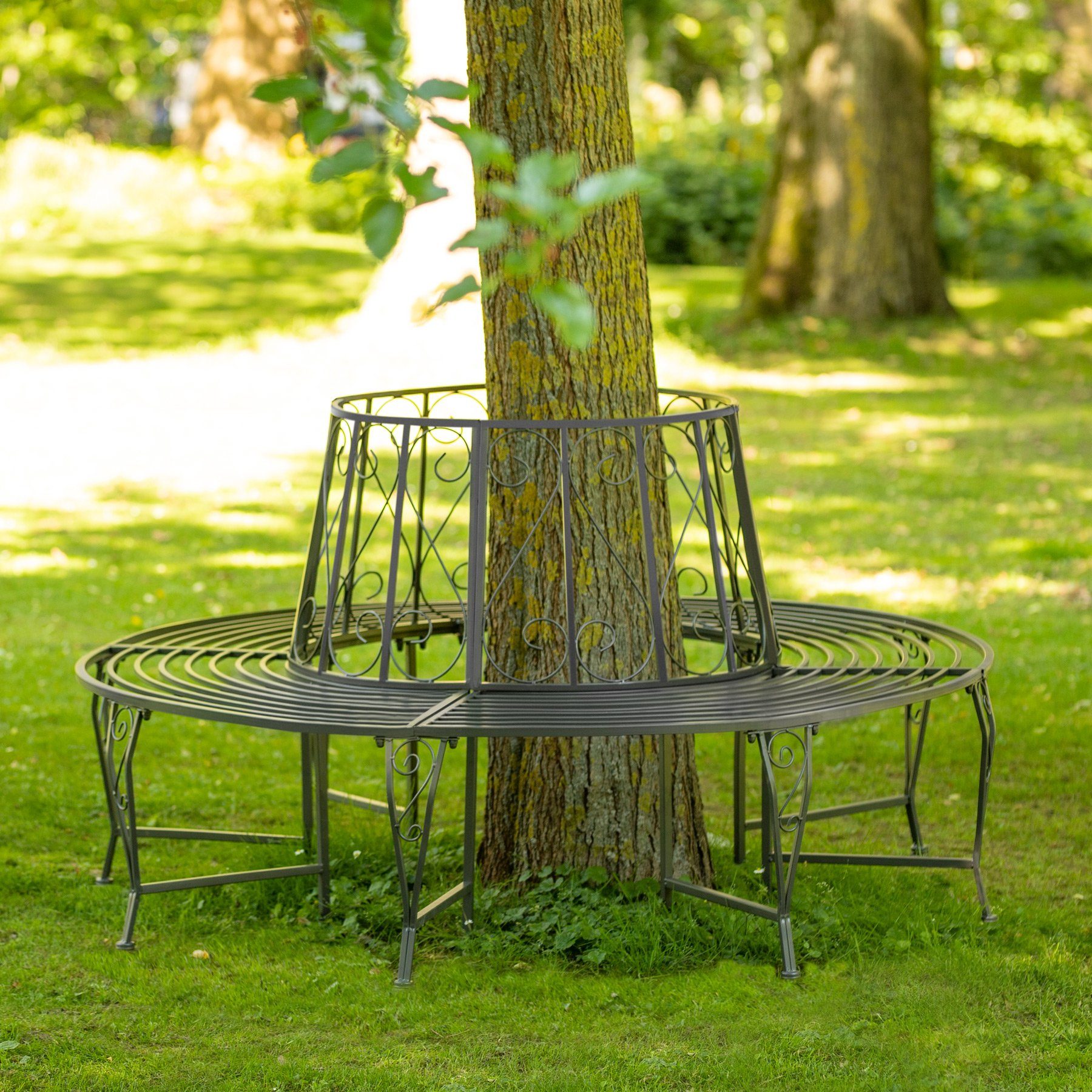tectake Gartenbank Baumbank, im Antik-Stil, 360°, günstig online kaufen