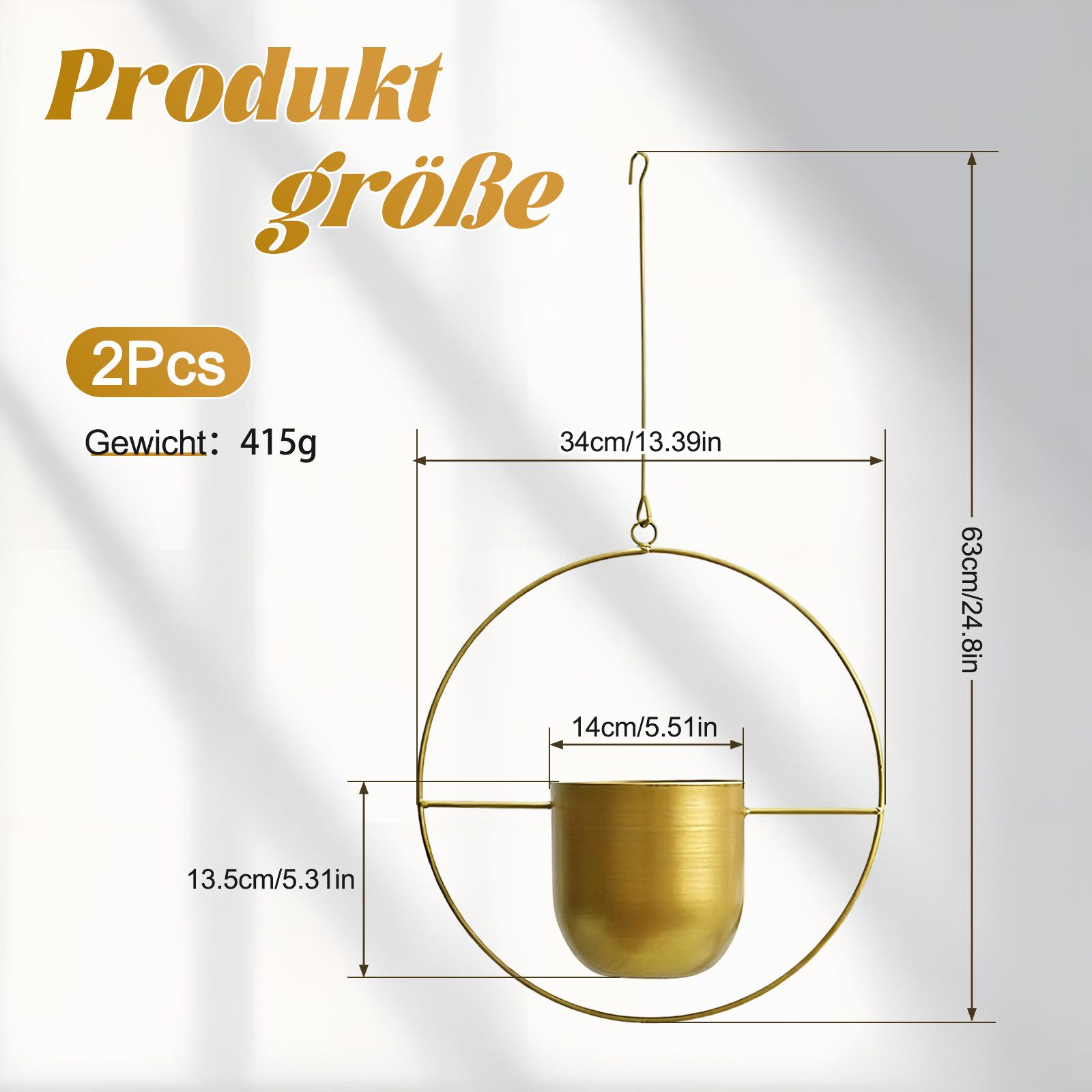 TWSOUL Blumentopf 2 Stück Minimalistischer Hängetopf aus Metall für Pflanze günstig online kaufen