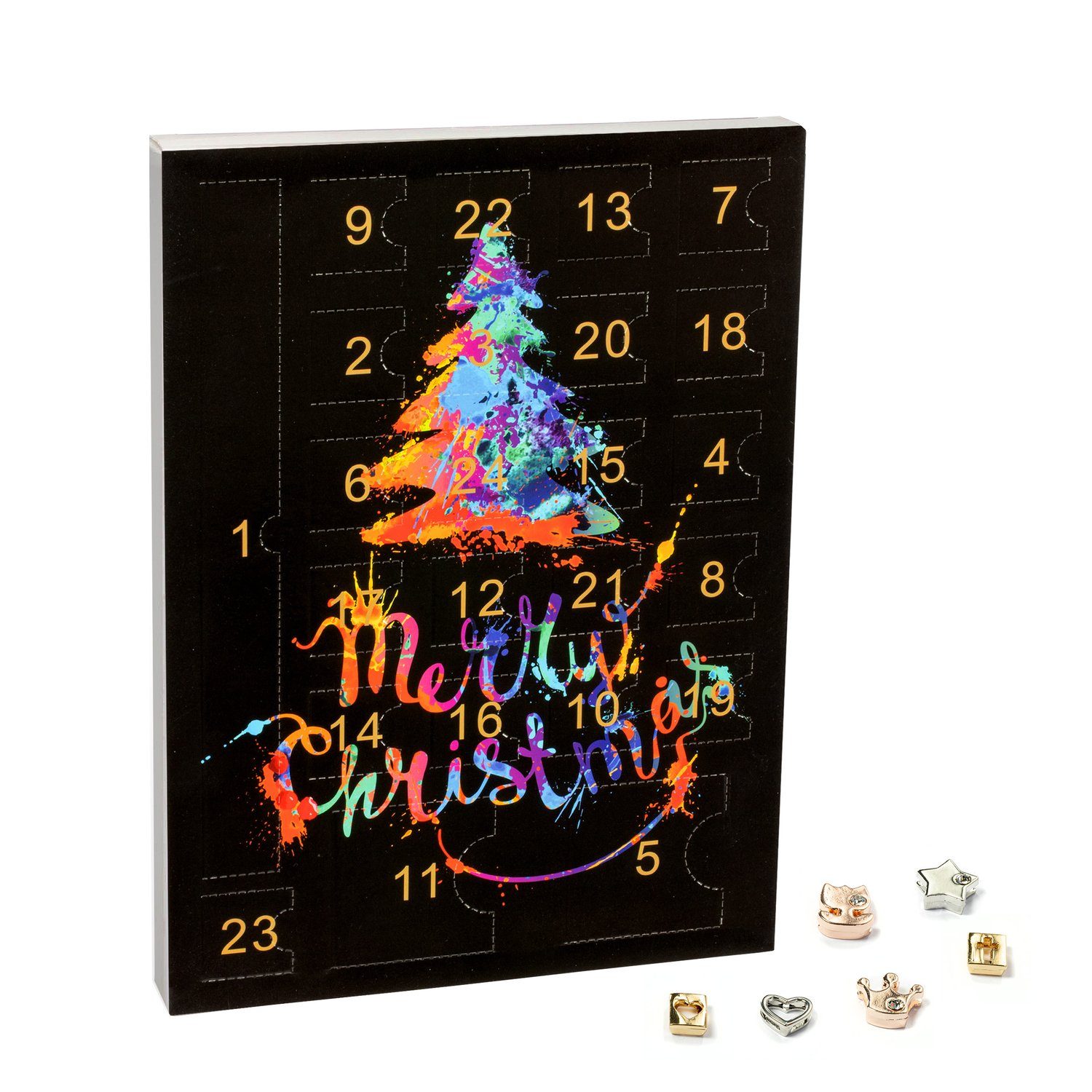 Mode-Schmuck Merry Set) Christmas (24-tlg), Adventskalender Schmuck-Adventskalender 24-teilig (1 VALIOSA