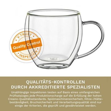 Creano Teeglas Thermoglas Espressoglas hoch, Borosilikatglas, 6 Gläser