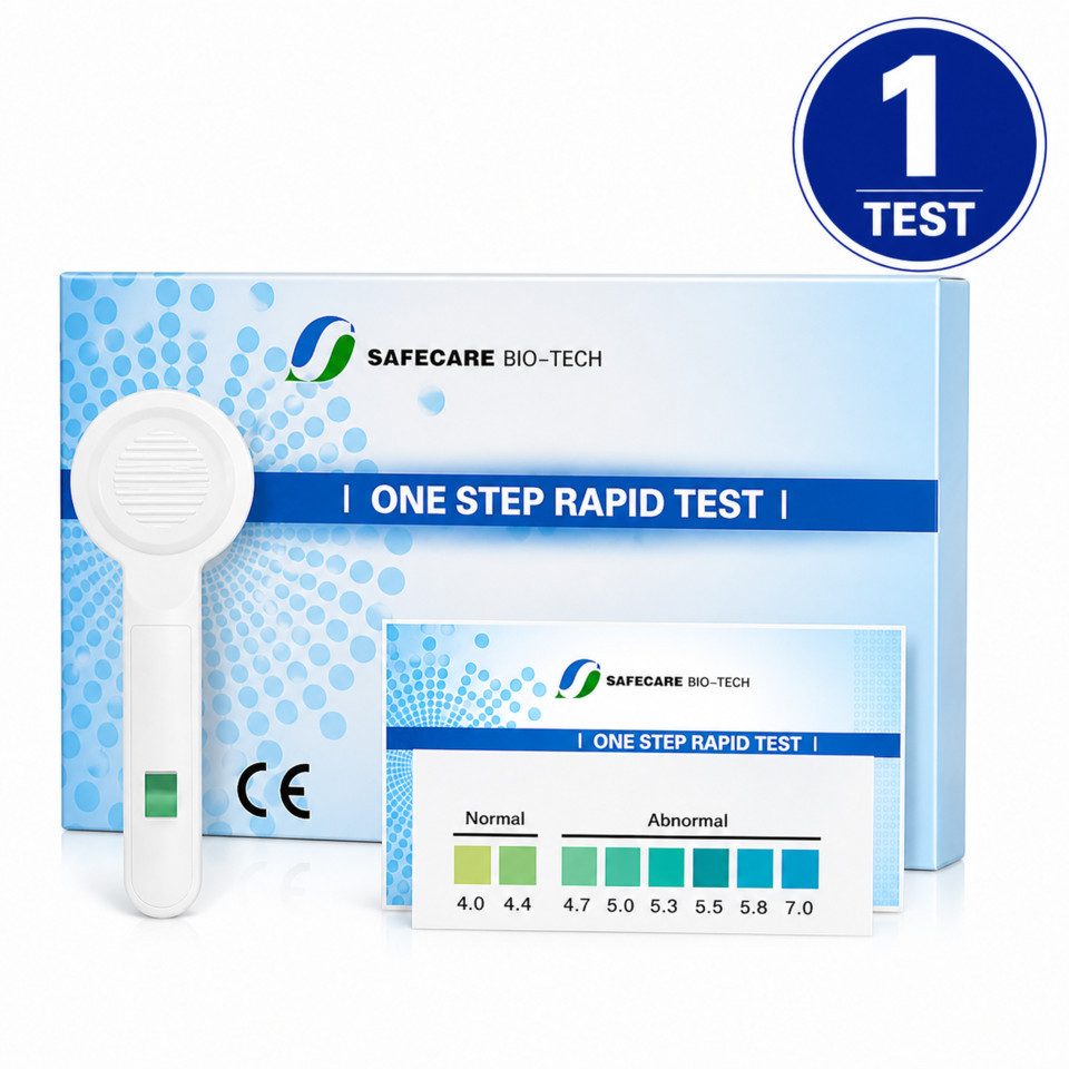 Safecare Bio-Tech Schwangerschaftstest Vaginaler pH-Test – Infektionshinweis & Schwangerschaftsvorsorge, 1 Messparameter, vaginal Test, 1-tlg., pH-Schnelltest zur Bestimmung des vaginalen pH-Werts, Schnell & diskret: Ergebnis in Sekunden, hygienischer Einmaltest