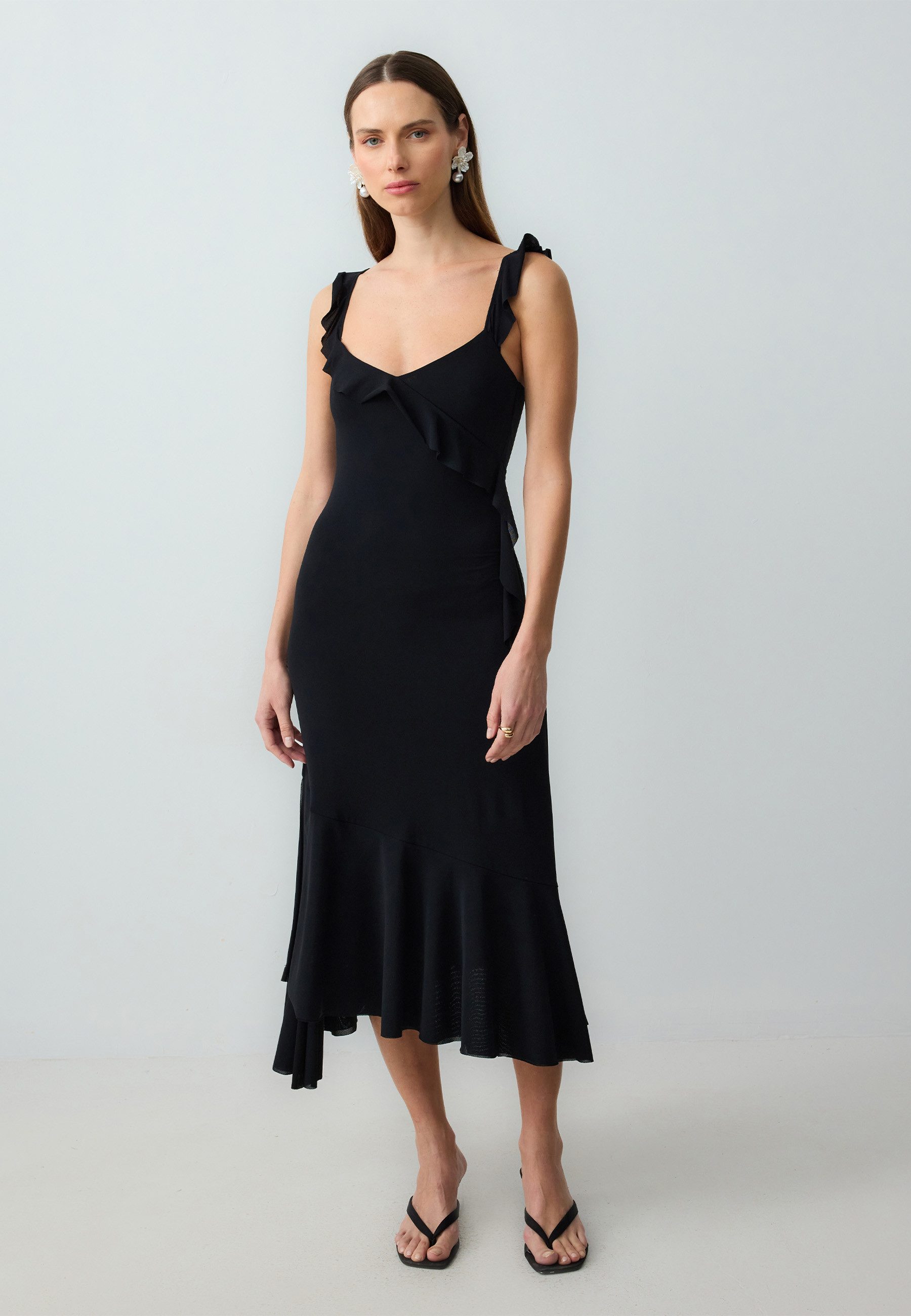 Minikleid Gestricktes Schwarzes Kleid