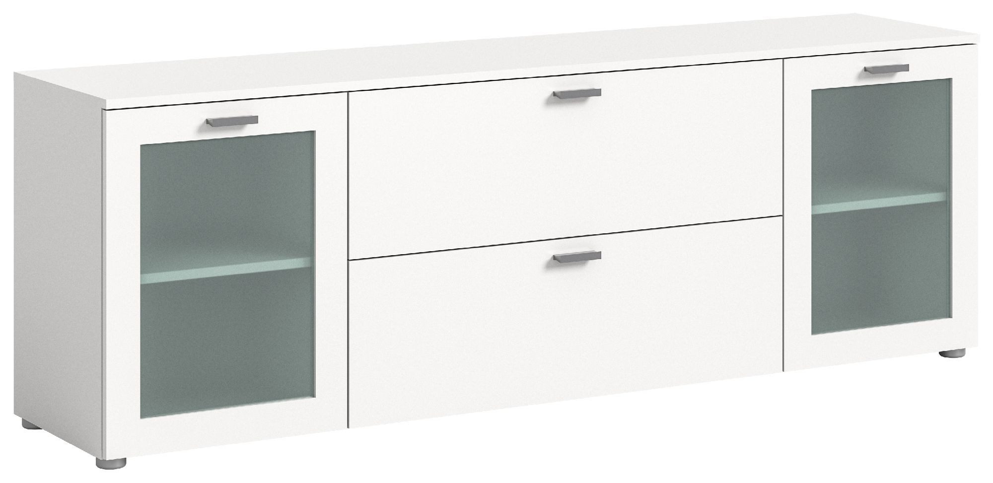 xonox.home Lowboard, Weiß Melamin Modern 180x62x37 günstig online kaufen