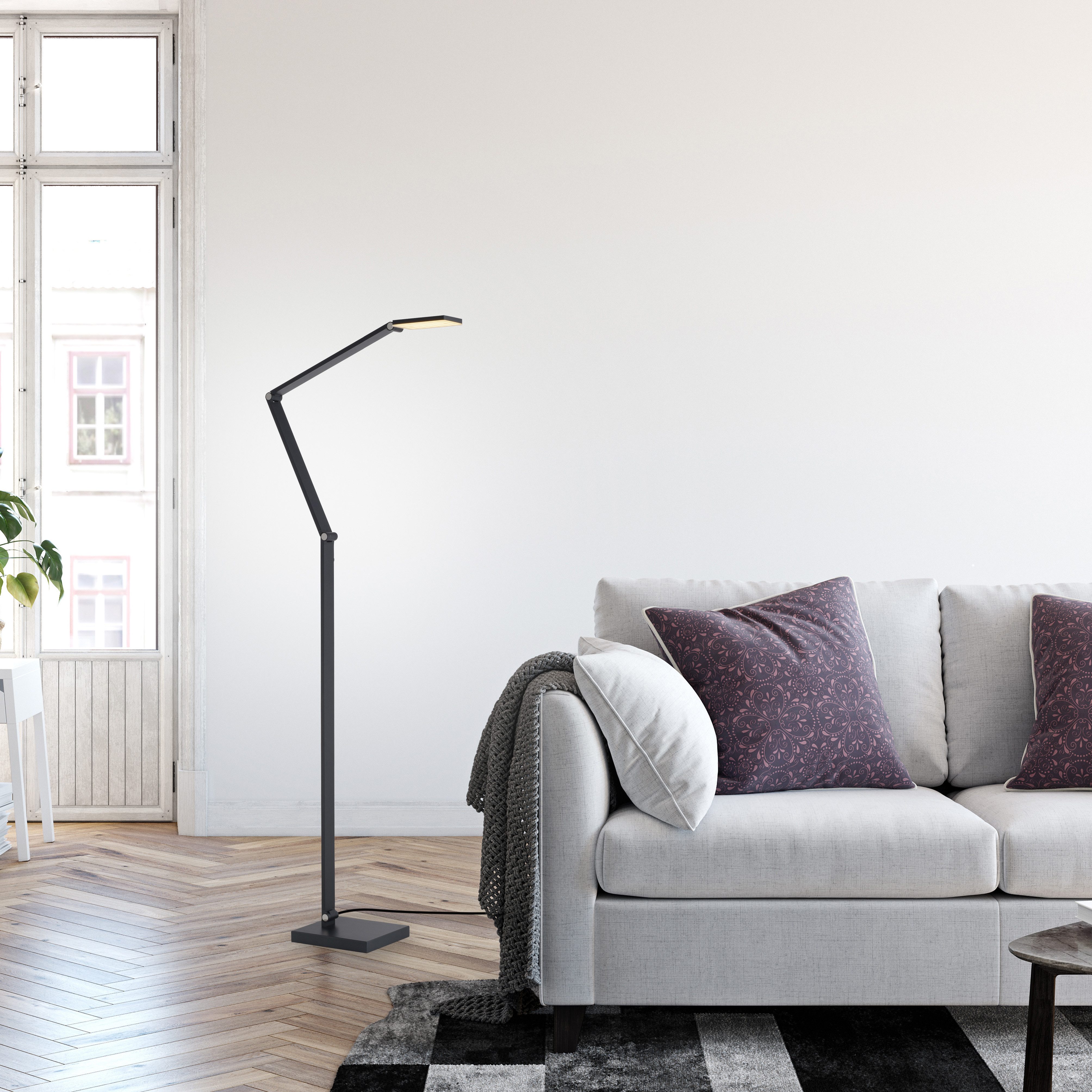 Paul Neuhaus LED Stehlampe SAMSKY, Farbsteuerung, LED fest integriert, warmweiß - kaltweiß, Tastdimmer, CCT 2700-5000K, Memory, Höhenverstellbar